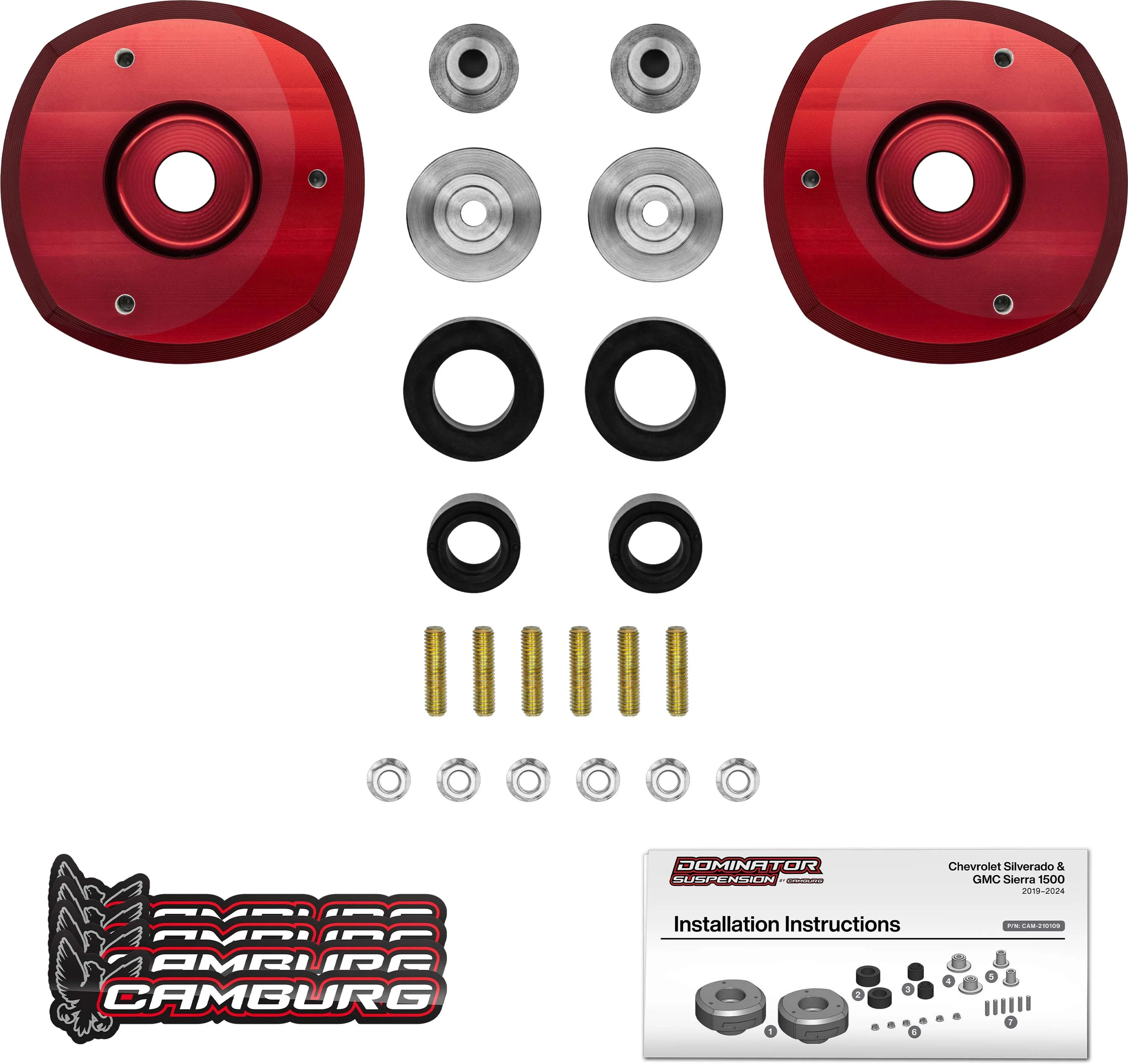 2.00" Front Spring Preload Spacer Kit (Red) - Image 9
