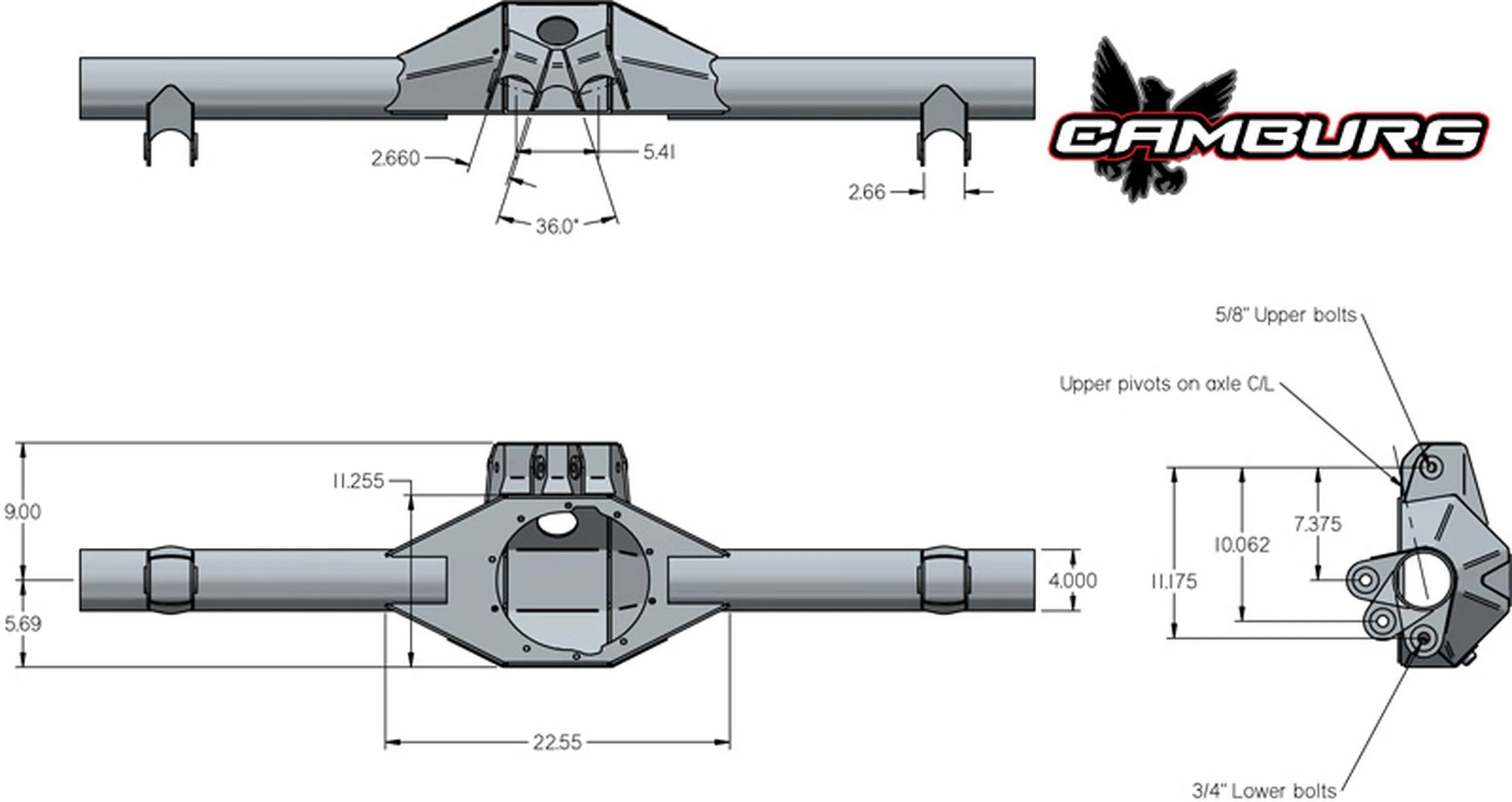 4.00 MIG Race Series 9" Rear Axle 4130 Housing - Image 5