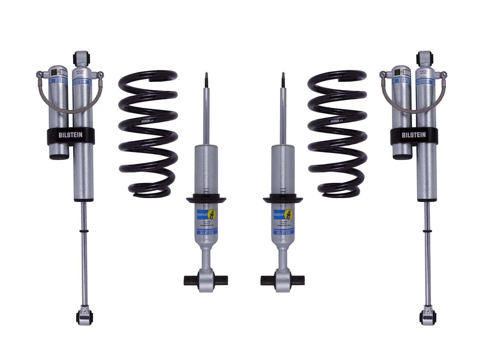 Bilstein 6112 Strut & Spring + Rear 5160 Reservoir Shocks Set for 2019-2024 GMC Sierra 1500 AT4 4WD w/0-1.2" lift