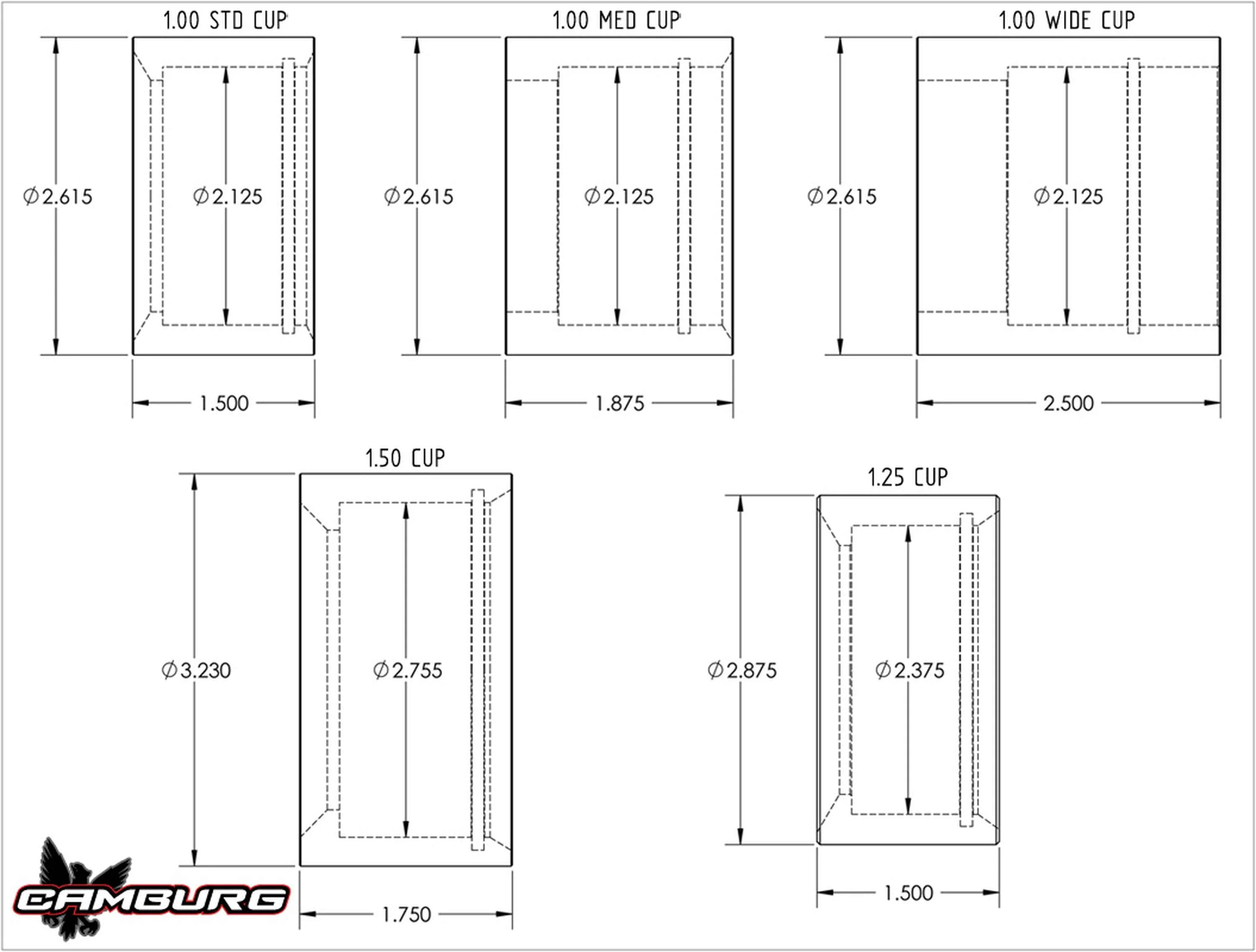 Camburg 1.00" Med 4130 Uniball Cup (1.875" width) - Image 3