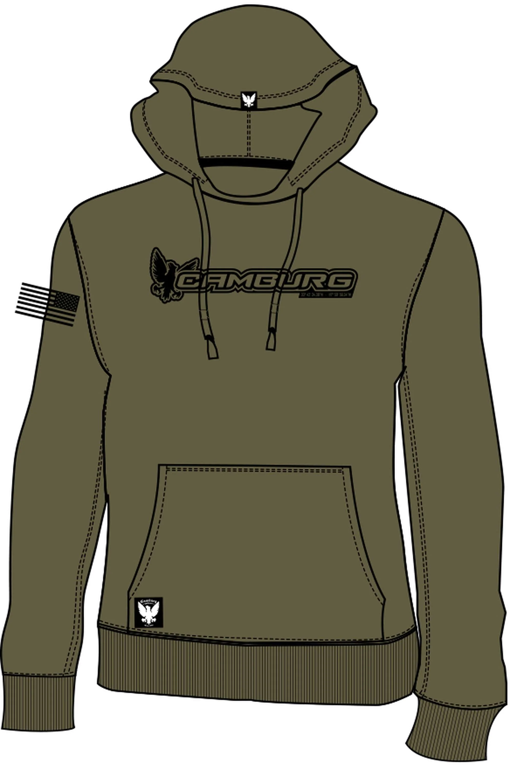 Camburg Mil-Ops Hoodie Size Medium - OD Green - Image 2