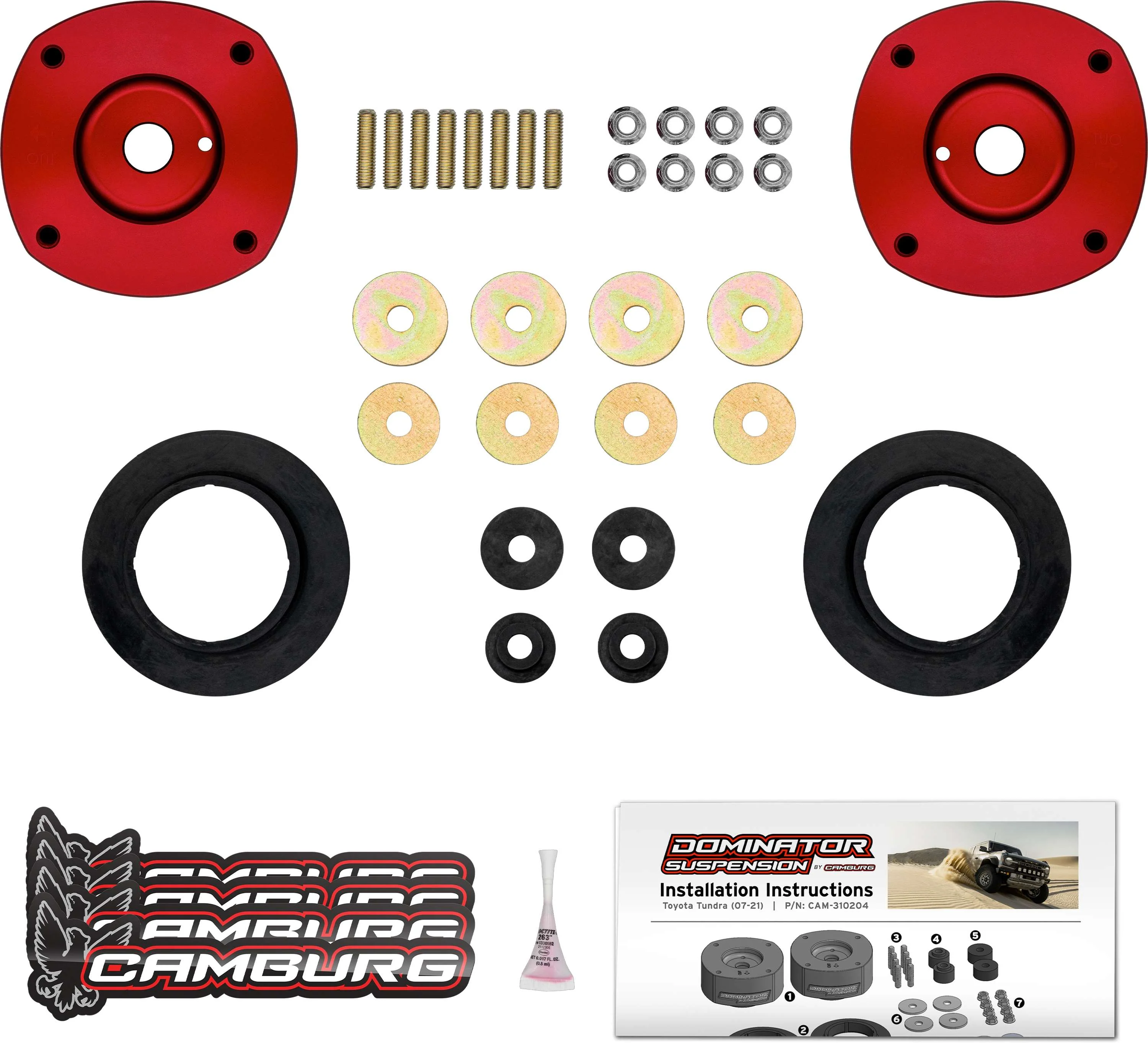 Camburg Toyota Tundra 07-21 2.00" Front Spring Preload Spacer Kit - Red - Image 9
