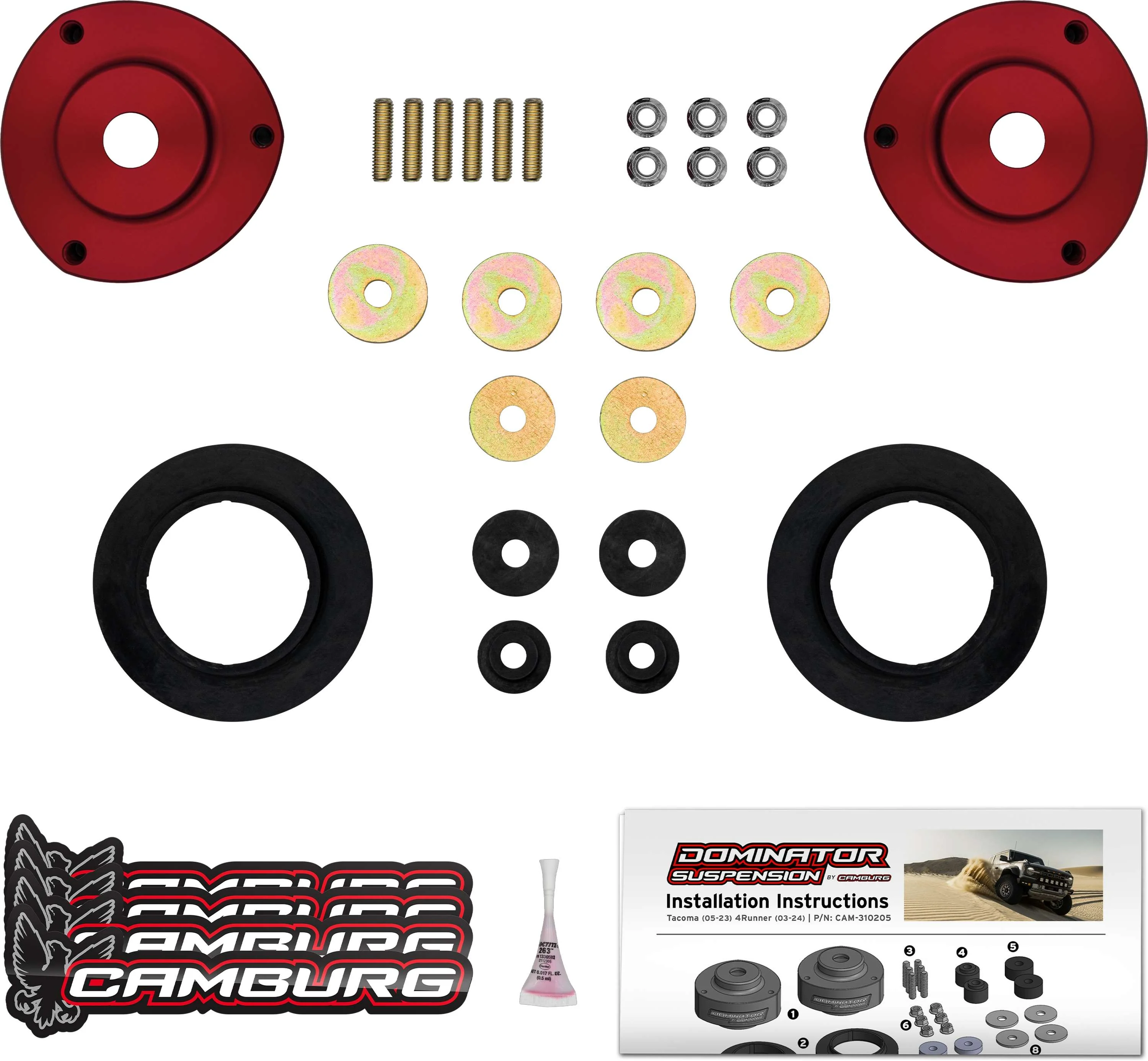 Camburg Toyota Tundra 22-24 2.00" Front Spring Preload Spacer Kit - Red - Image 9