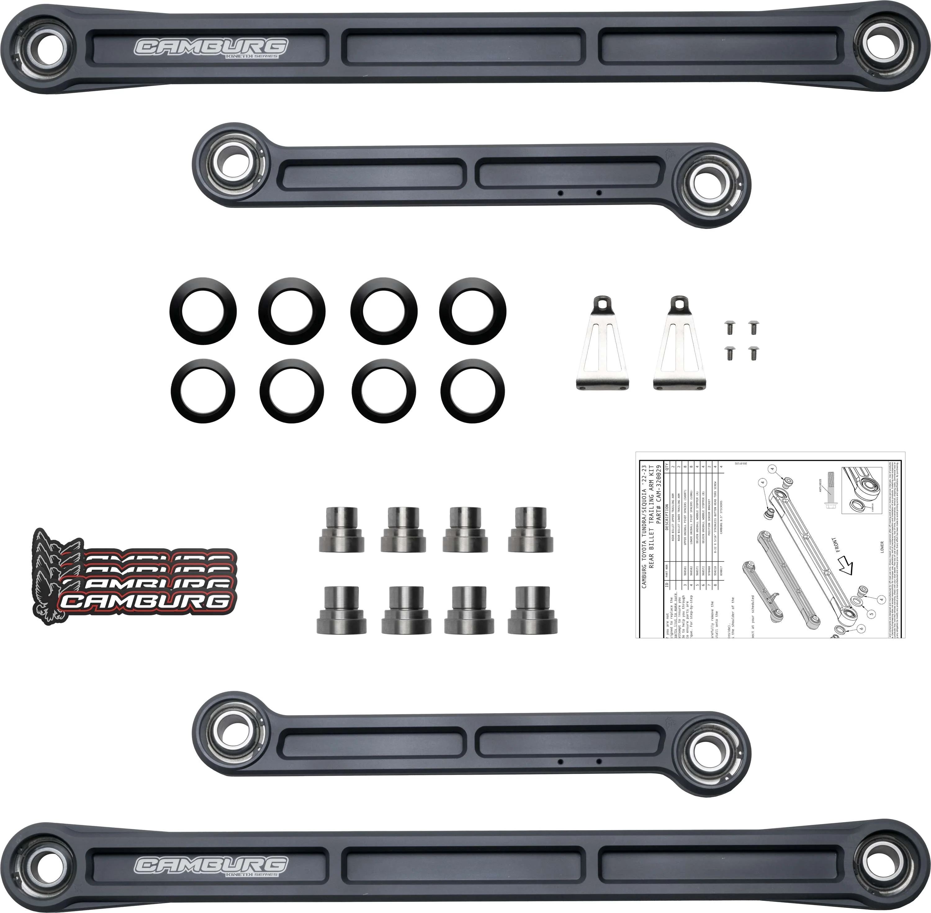 Camburg Toyota Tundra 2wd/4wd '22-23 KINETIK Series Rear Billet Trailing Arm Kit - Image 7