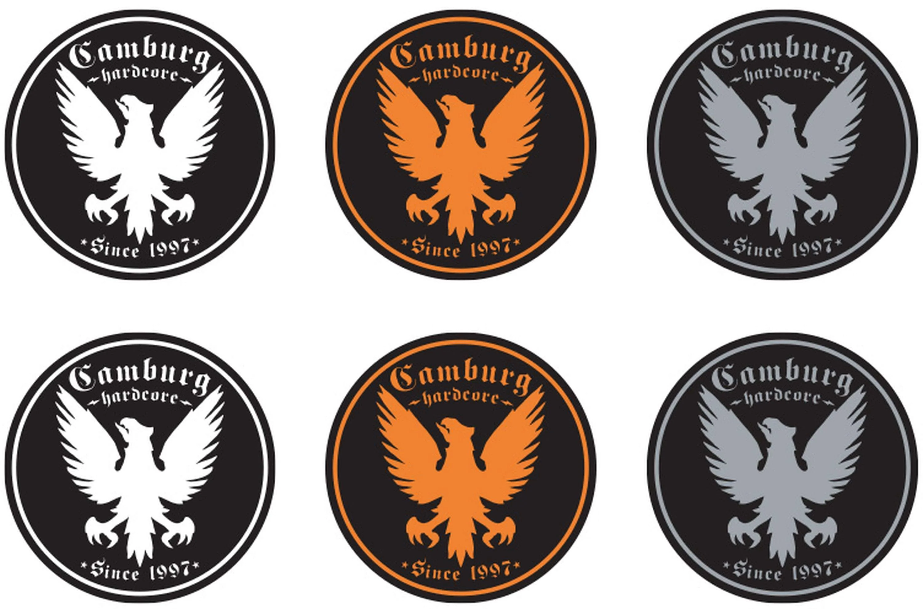 Camburg Warbird 4" Sticker 6-Pack - Black/White - Image 2