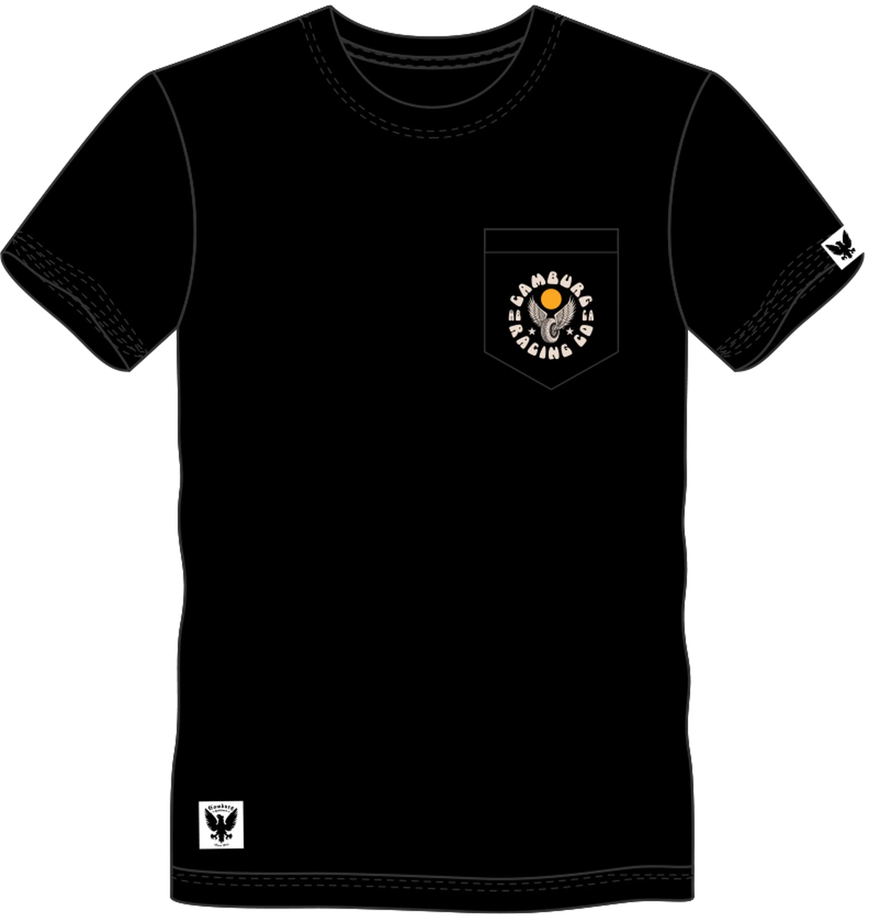 Camburg Winged Wheel Size X-Large Pocket T-shirt - Black - Image 2