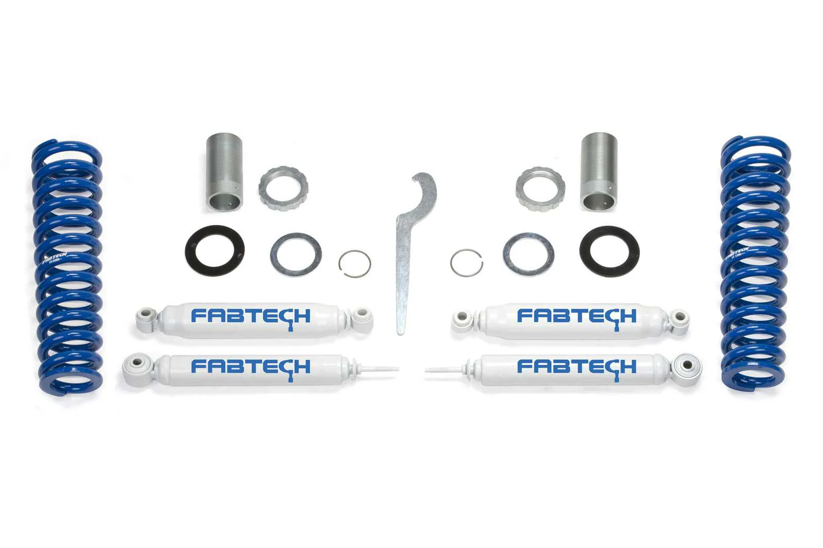 Fabtech 0-2.5" Front Basic Adjustable Coilover System w/Rear Performance Shocks Kit for 2000-2006 Toyota Tundra 4WD RWD w/0-2.5" lift