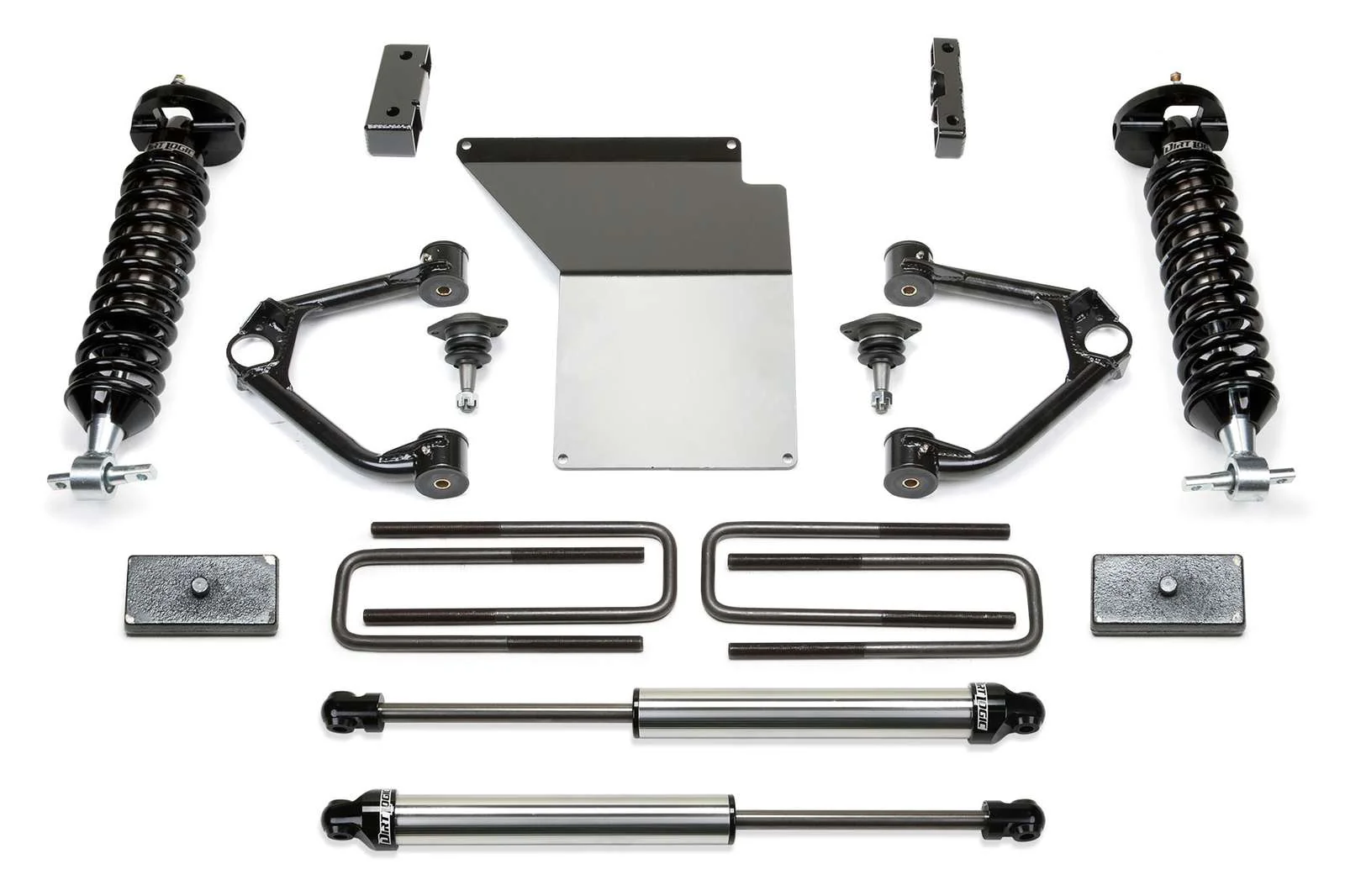 Fabtech 3" Ball Joint UCA Lift Kit w/Front Dirt Logic 2.5 Coilovers & Rear 2.25 Shocks for 2014-2018 Chevrolet Silverado 1500 4WD RWD w/3" lift