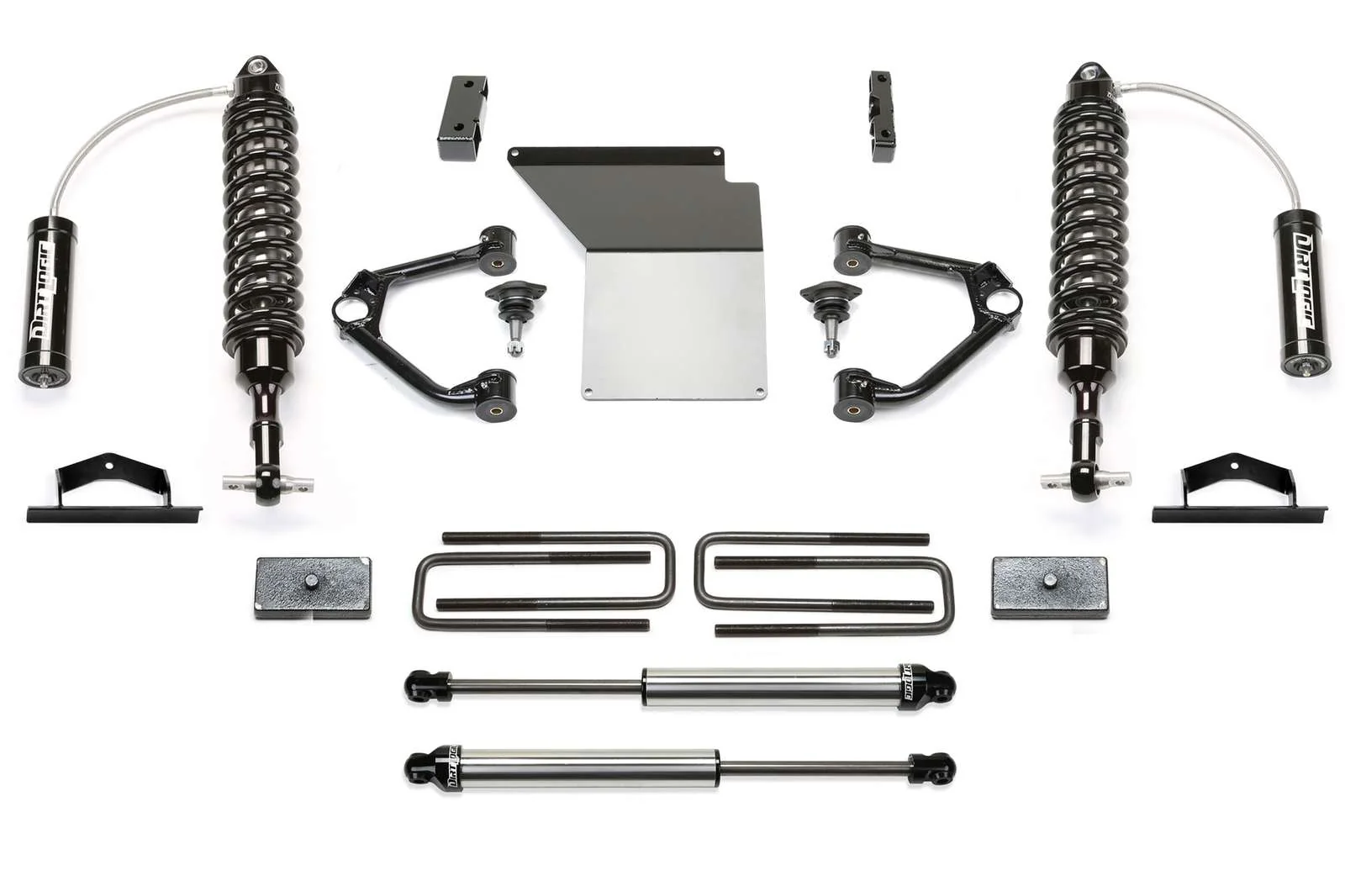 Fabtech 3" Ball Joint UCA Lift Kit w/Front Dirt Logic 2.5 Coilovers w/Reservoir & Rear 2.25 Shocks for 2007-2014 GMC Sierra 1500 4WD w/3" lift