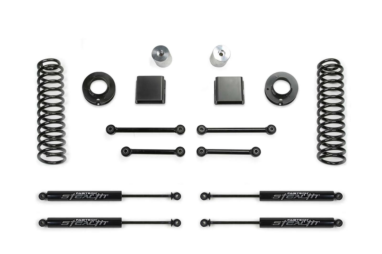 Fabtech 3" Sport Lift Kit w/Stealth Shocks for 2020-2024 Jeep Gladiator 4WD w/3" lift