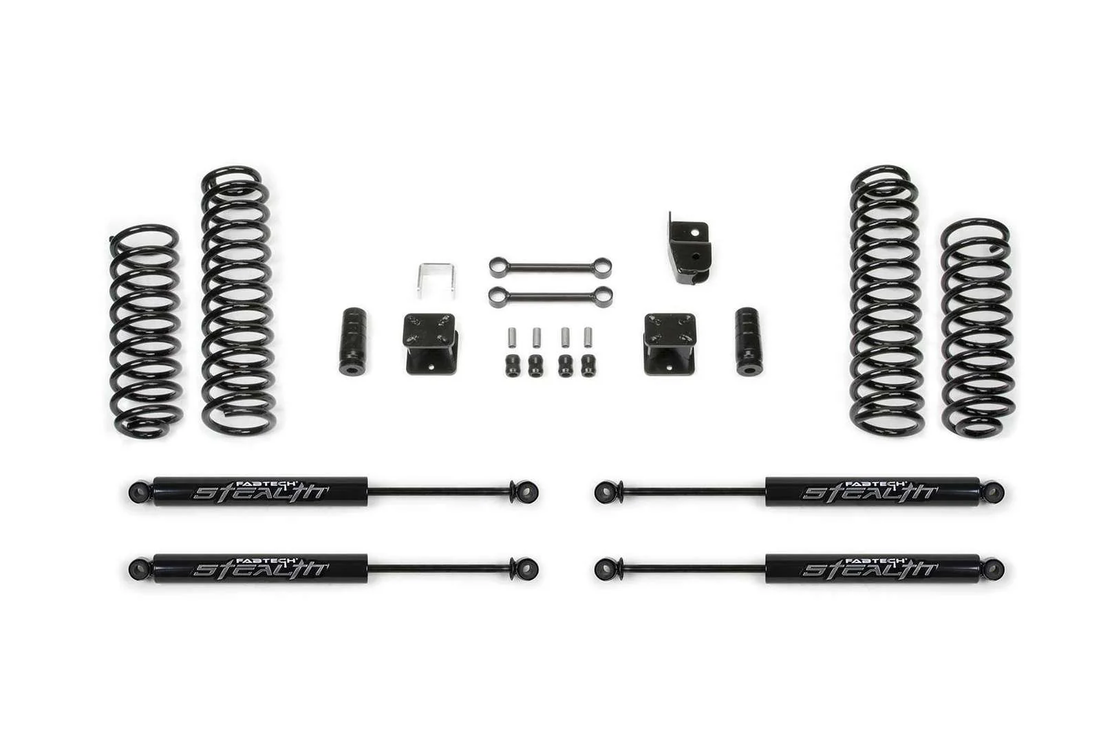 Fabtech 3" Sport System w/Stealth Shocks Kit for 2007-2018 Jeep Wrangler JK 4WD w/3" lift 2DR