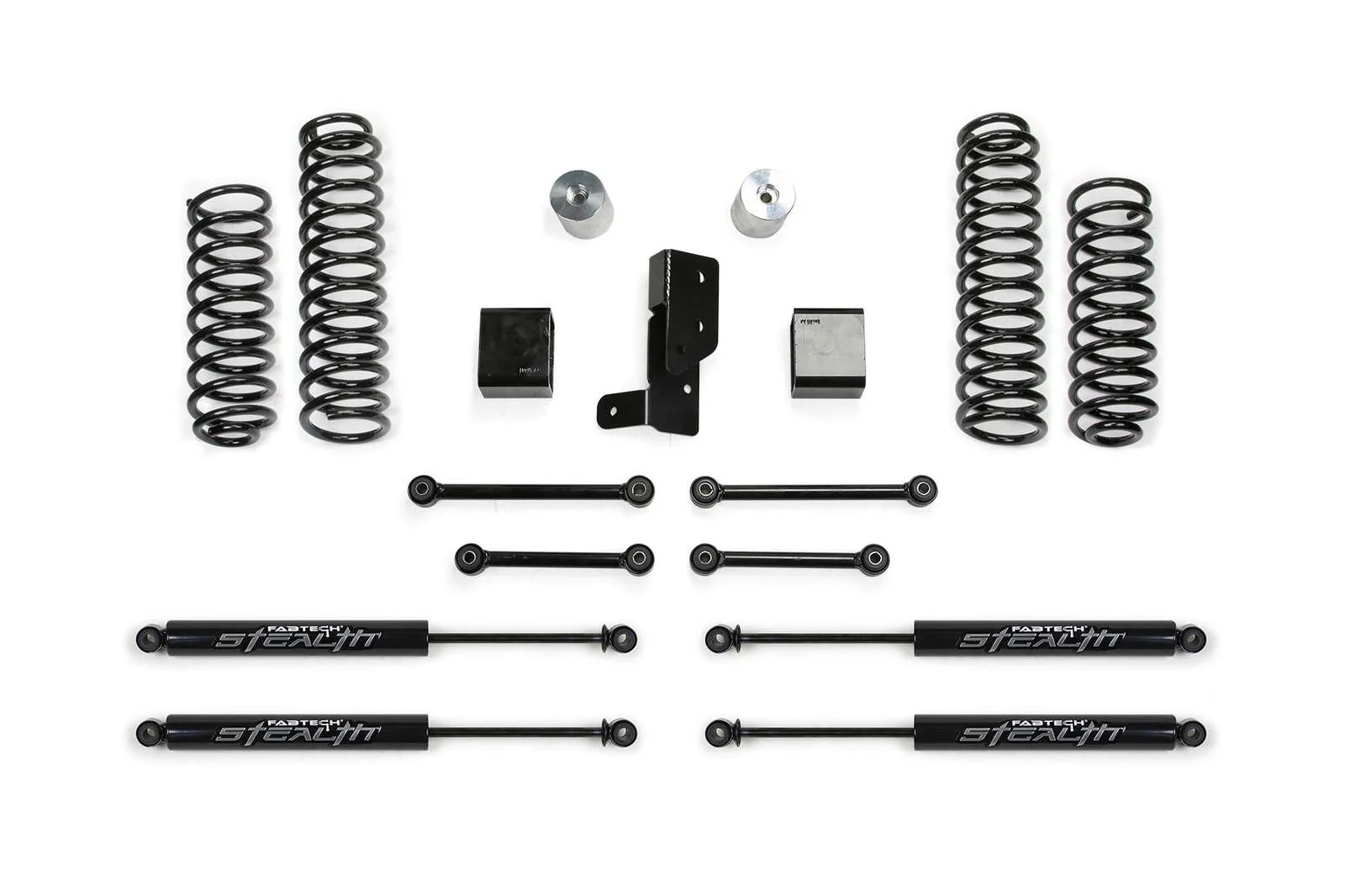 Fabtech 3" Sport System w/Stealth Shocks Kit for 2018-2024 Jeep Wrangler JL 4WD w/3" lift