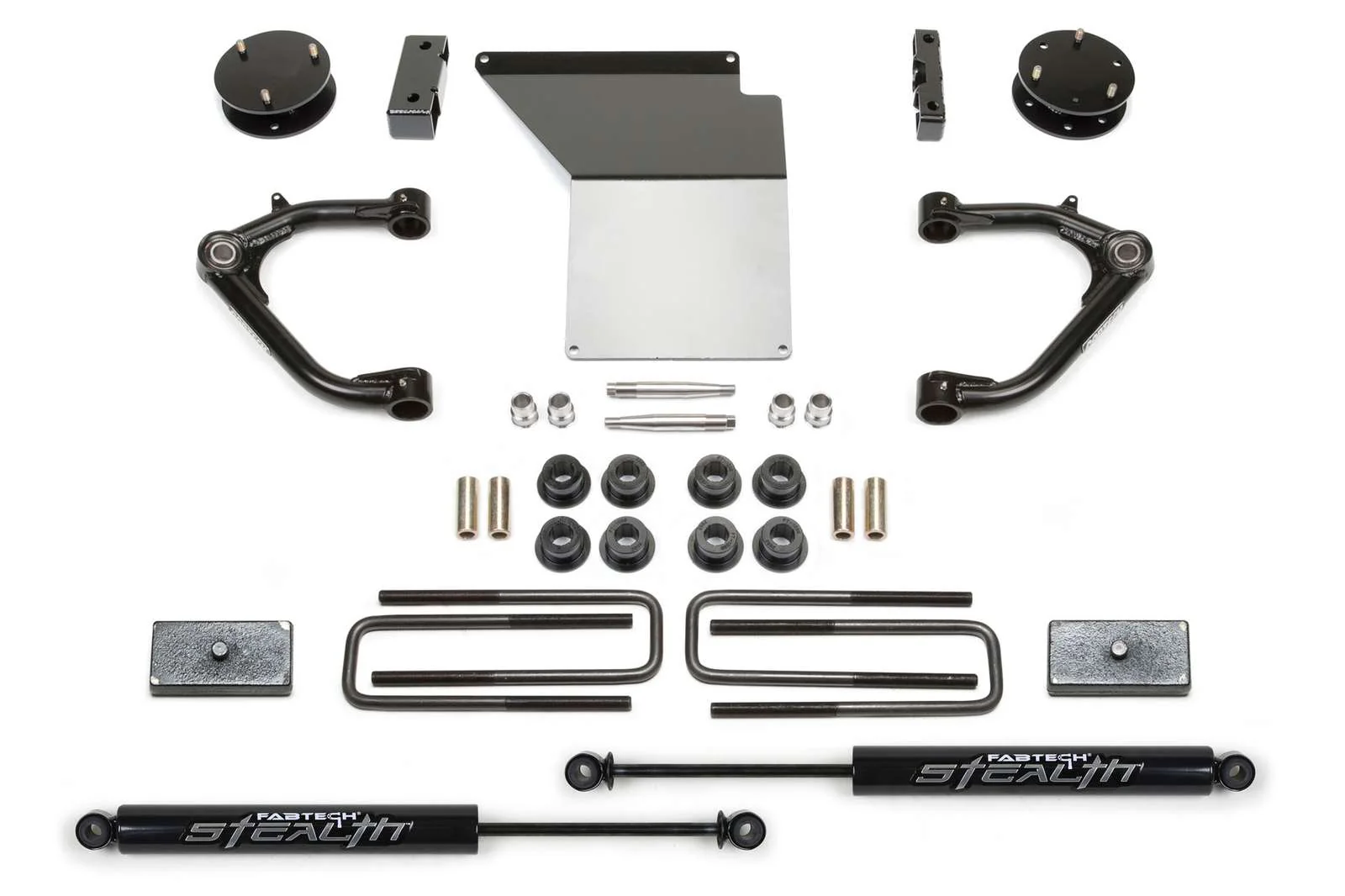 Fabtech 3" Uniball UCA Lift Kit w/Rear Stealth Shocks for 2007-2014 GMC Sierra 1500 4WD RWD w/3" lift
