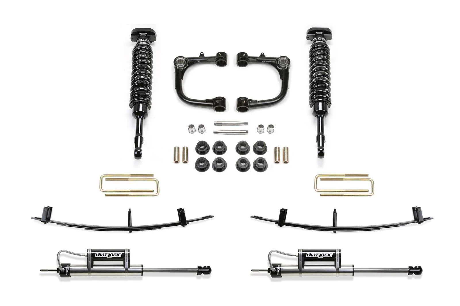 Fabtech 3" Uniball UCA System w/Front Dirt Logic 2.5 Coilovers & Rear Dirt Logic 2.25 Shocks w/Reservoir w/Spring Pack Kit for 2005-2015 Toyota Tacoma 4WD RWD w/3" lift 6-Lug