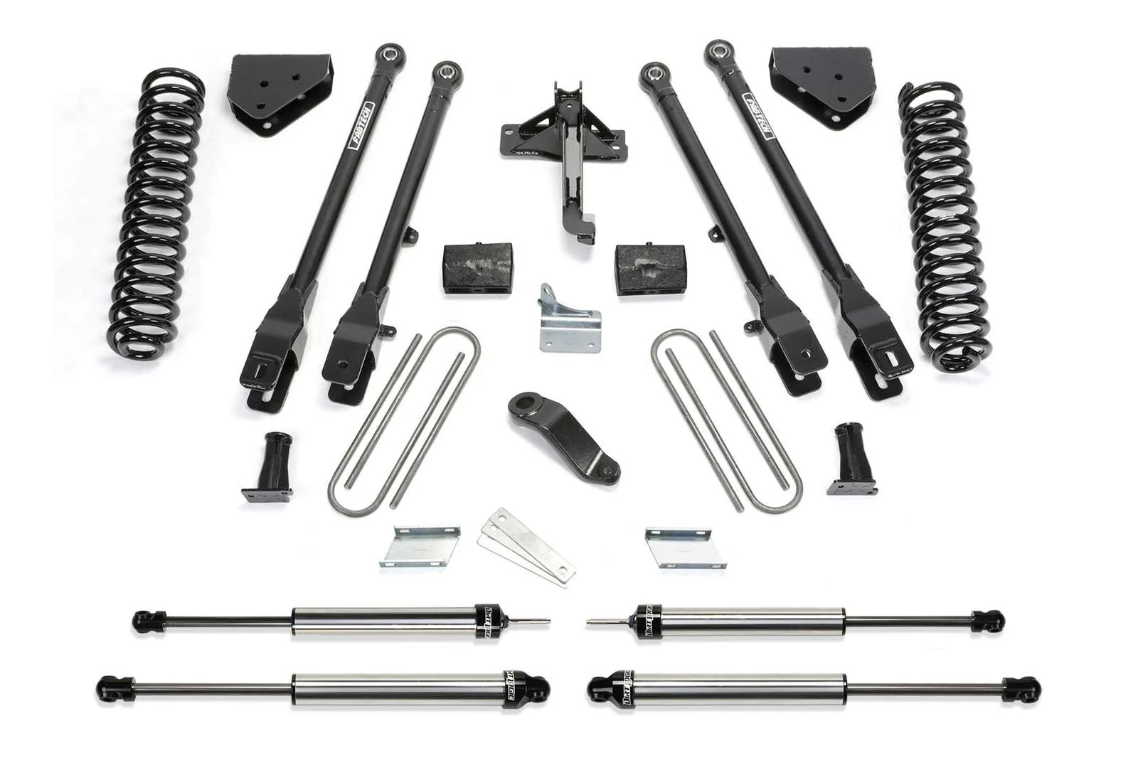 Fabtech 4" 4 Link System w/Dirt Logic Shocks Kit for 2008-2016 Ford F250 Super Duty 4WD w/4" lift