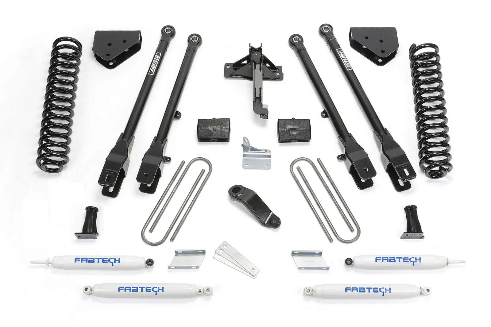 Fabtech 4" 4 Link System w/Performance Shocks Kit for 2008-2016 Ford F350 Super Duty 4WD w/4" lift
