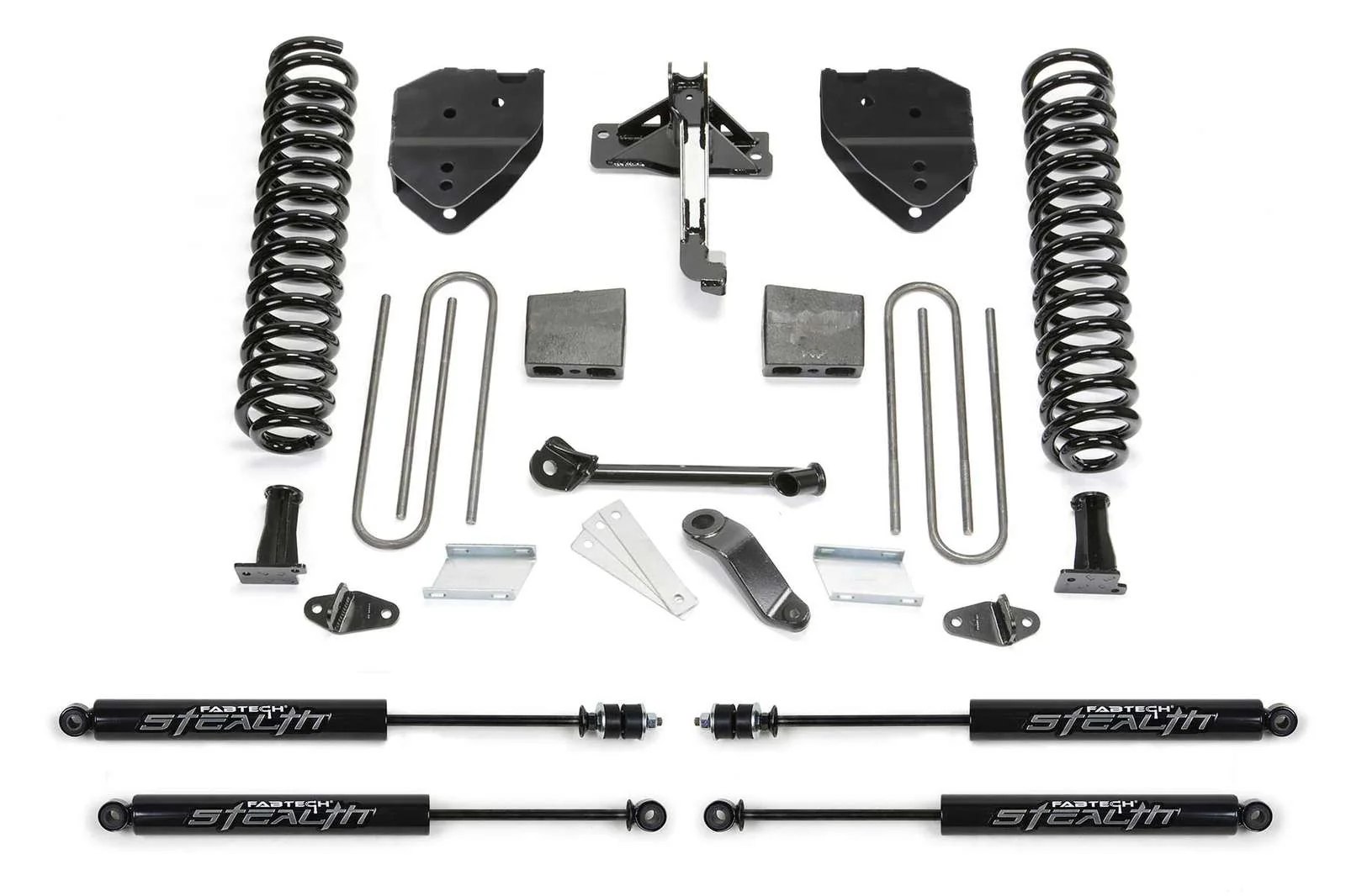 Fabtech 4" Basic System w/Stealth Shocks Kit for 2017-2024 Ford F350 Super Duty 4WD w/4" lift