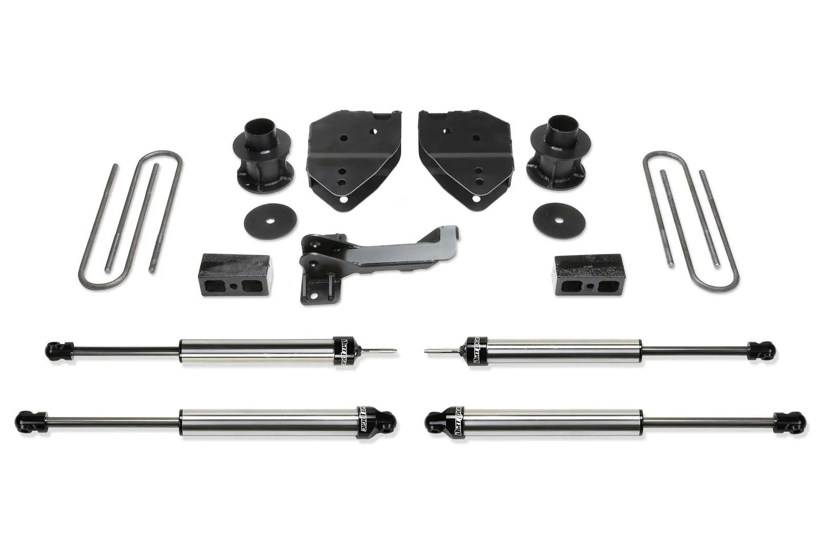 Fabtech 4" Budget System w/Dirt Logic Shocks Kit for 2017-2024 Ford F250 Super Duty 4WD w/4" lift