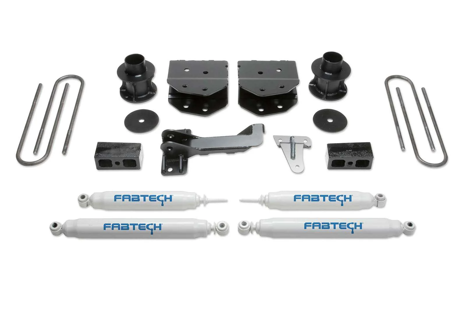 Fabtech 4" Budget System w/Performance Shocks Kit for 2008-2016 Ford F250 Super Duty 4WD w/4" lift 8-Lug