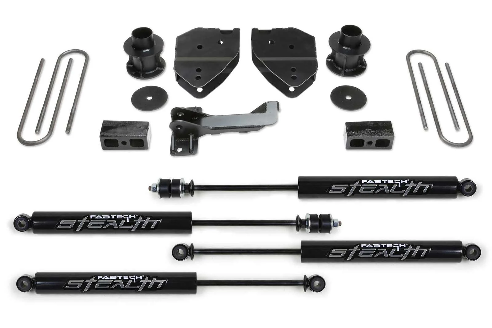 Fabtech 4" Budget System w/Stealth Shocks Kit for 2017-2024 Ford F350 Super Duty 4WD w/4" lift