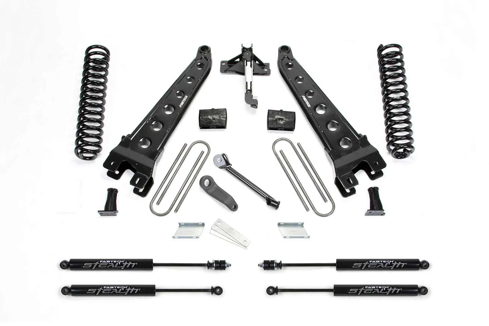 Fabtech 4" Radius Arm System w/Stealth Shocks Kit for 2017-2024 Ford F350 Super Duty 4WD w/4" lift