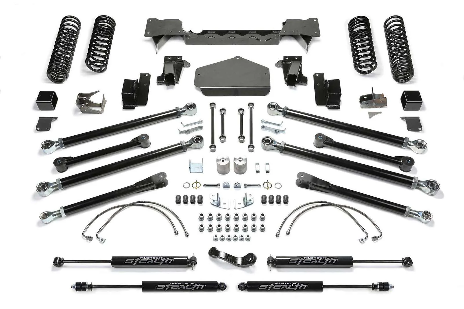 Fabtech 5" Crawler Long Travel System w/Stealth Shocks Kit for 2007-2018 Jeep Wrangler JK 4WD w/5" lift