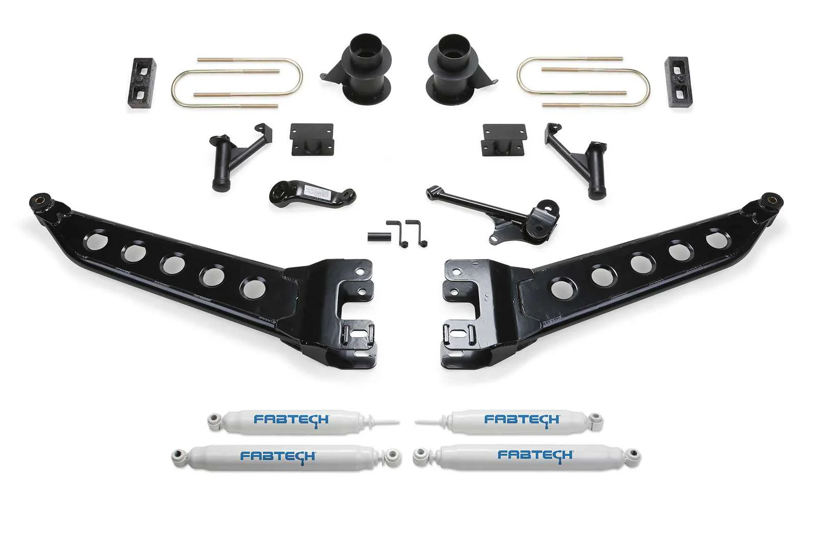 Fabtech 5" Radius Arm System w/Coil Spacers & Performance Shocks Kit for 2010-2018 Ram 3500 4WD w/5" lift