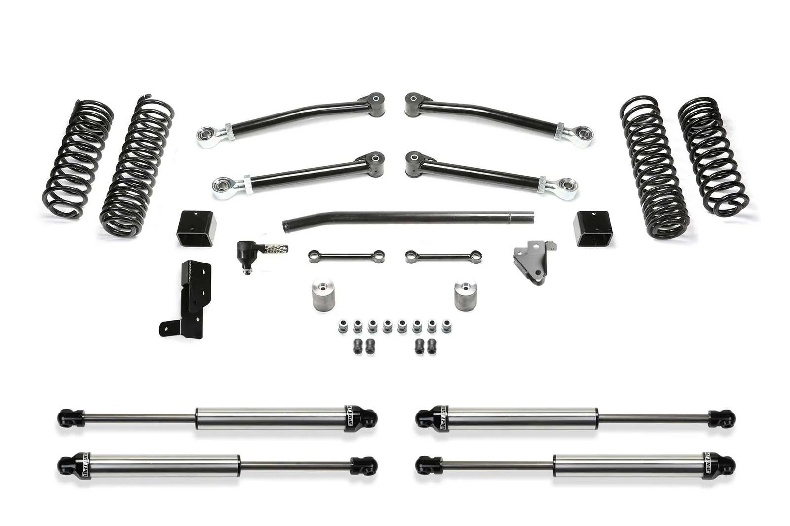 Fabtech 5" Trail System w/Dirt Logic 2.25 Shocks Kit for 2018-2024 Jeep Wrangler JL 4WD w/5" lift