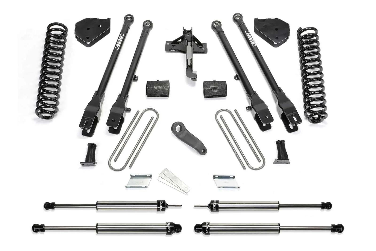 Fabtech 6" 4 Link System w/Dirt Logic Shocks Kit for 2017-2024 Ford F350 Super Duty 4WD w/6" lift