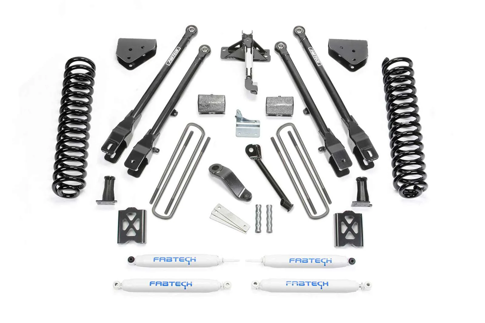 Fabtech 6" 4 Link System w/Performance Shocks Kit for 1999-2004 Ford F250 Super Duty 4WD w/6" lift