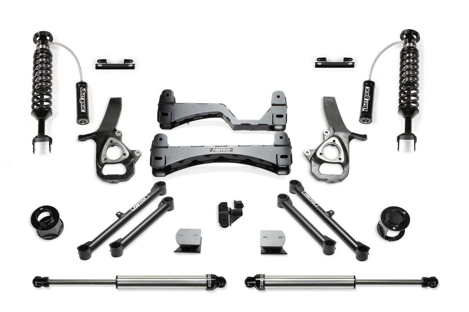 Fabtech 6" Performance Lift Kit w/Front Dirt Logic 2.5 Coilovers w/Reservoir & Rear 2.25 Shocks for 2019-2024 Ram 1500 RWD w/6" lift