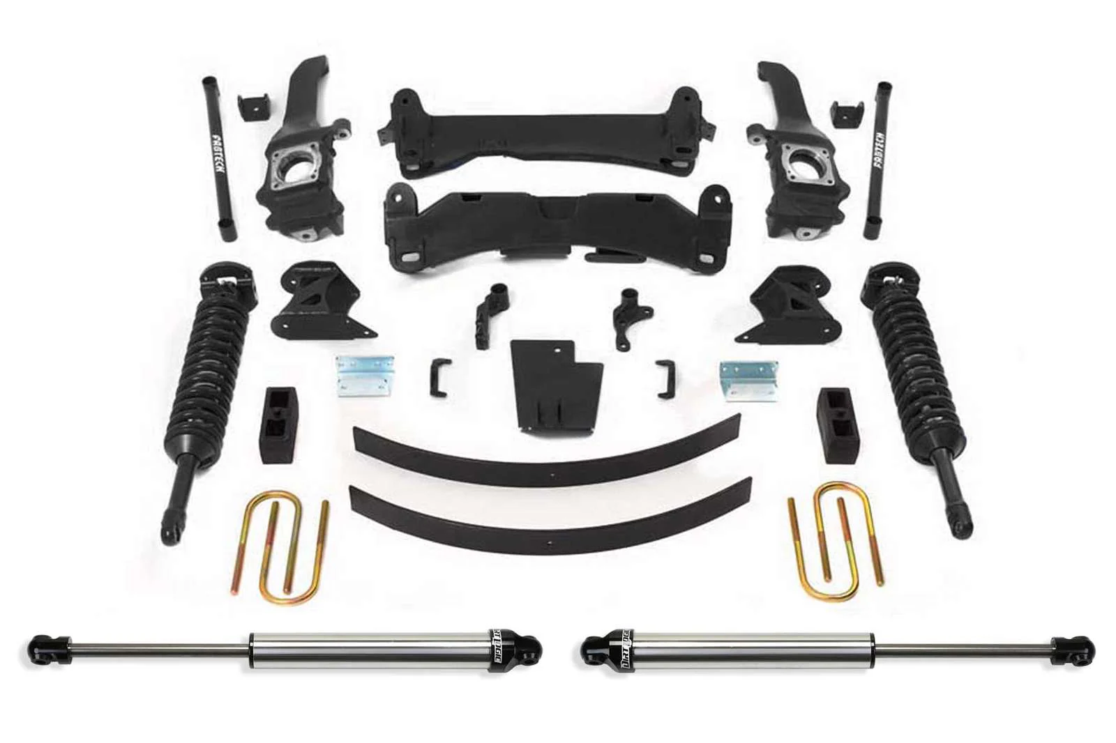 Fabtech 6" Performance System w/Front Dirt Logic 2.5 Coilovers & Rear 2.25 Shocks Kit for 2005-2015 Toyota Tacoma 4WD RWD w/6" lift 6-Lug