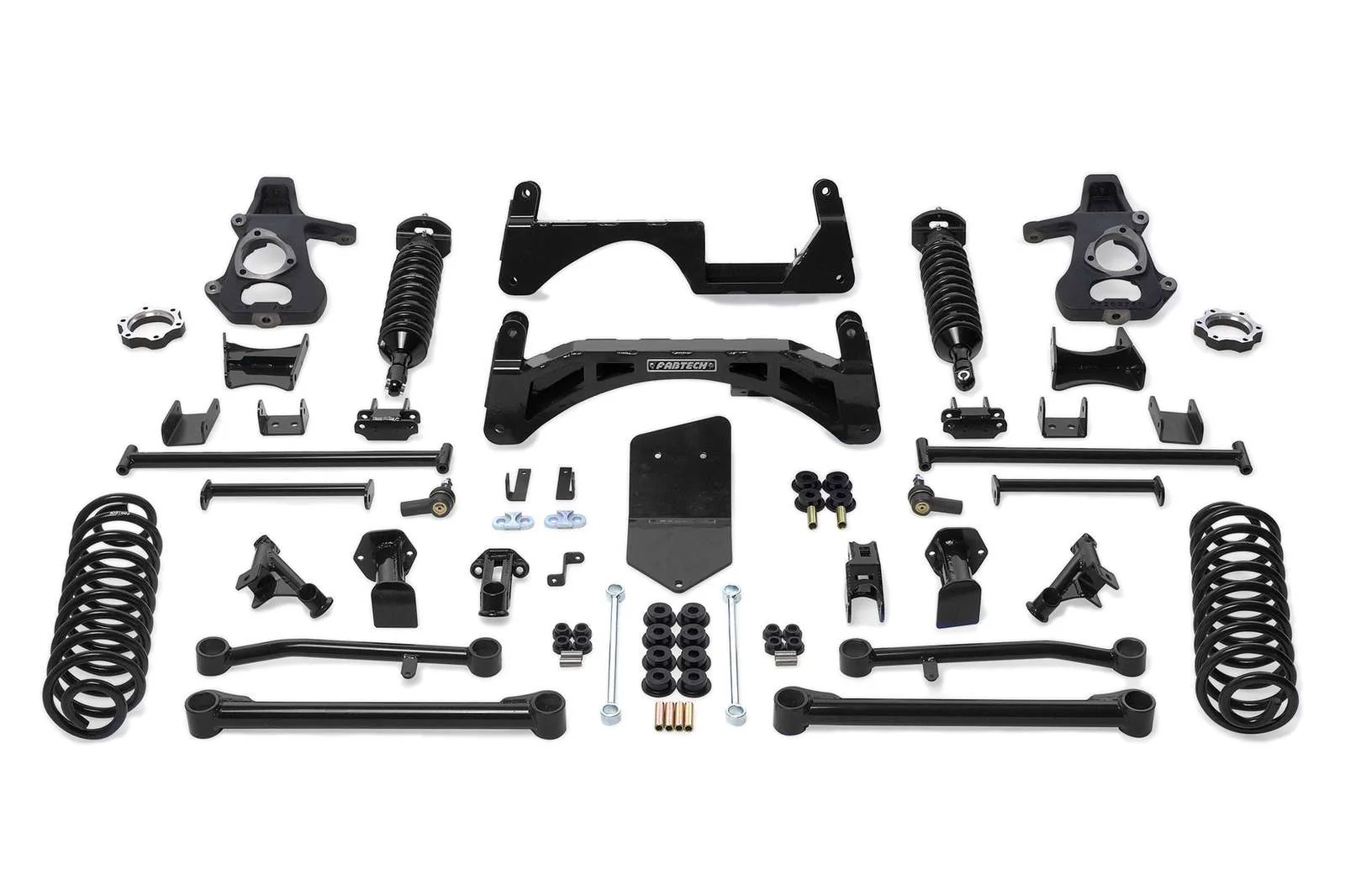Fabtech 6" Performance System w/Front Dirt Logic 2.5 Coilovers & Rear 2.25 Shocks Kit for 2007 Chevrolet Avalanche 4WD w/6" lift