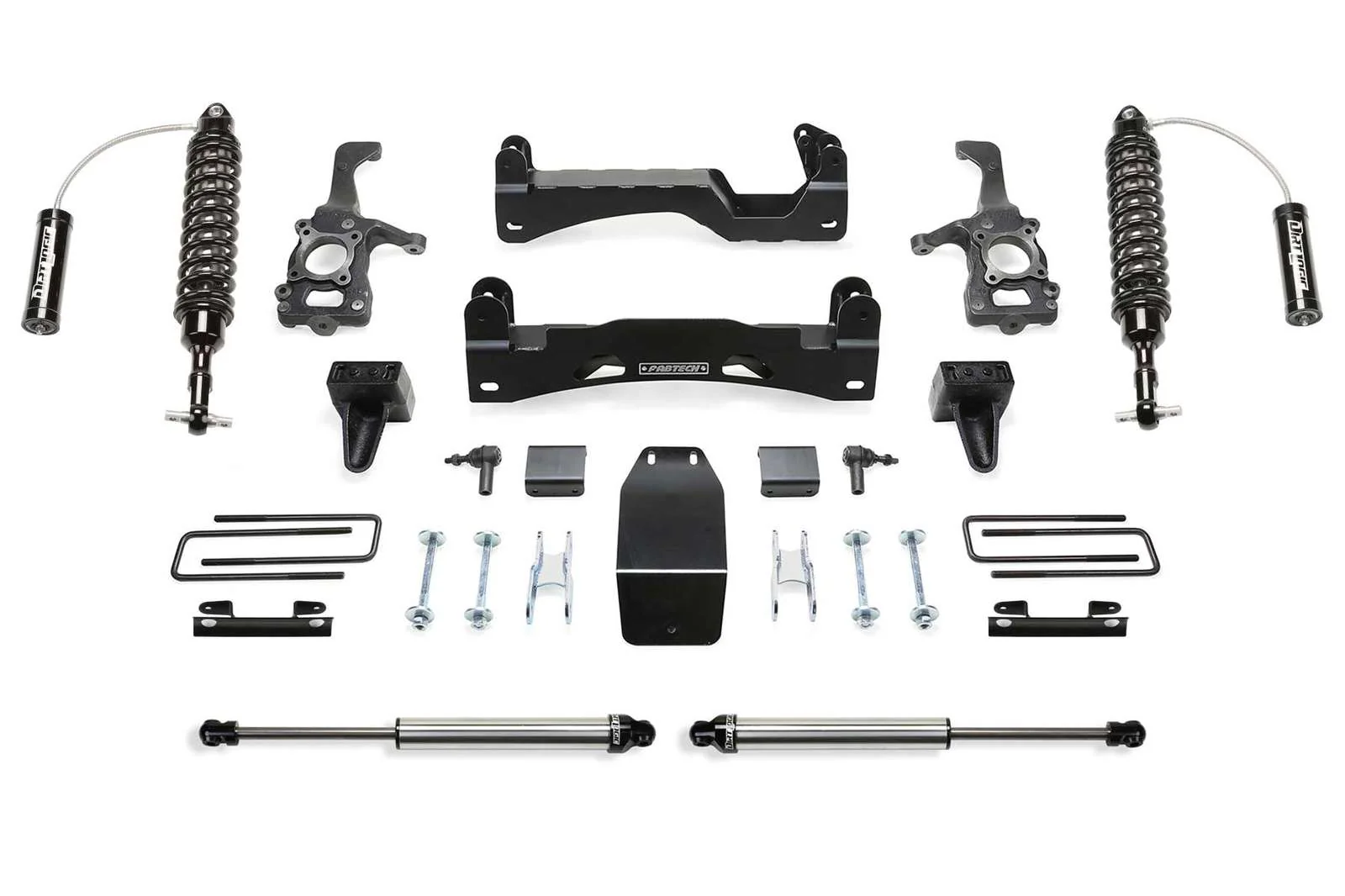 Fabtech 6" Performance System w/Front Dirt Logic 2.5 Coilovers w/Reservoir & Rear 2.25 Shocks Kit for 2015-2020 Ford F150 4WD w/6" lift
