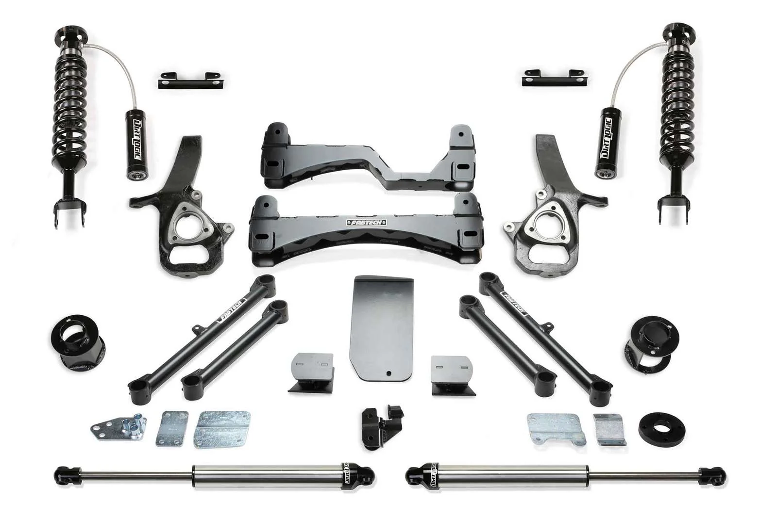 Fabtech 6" Performance System w/Front Dirt Logic 2.5 Coilovers w/Reservoir & Rear 2.25 Shocks Kit for 2019-2024 Ram 1500 4WD w/6" lift