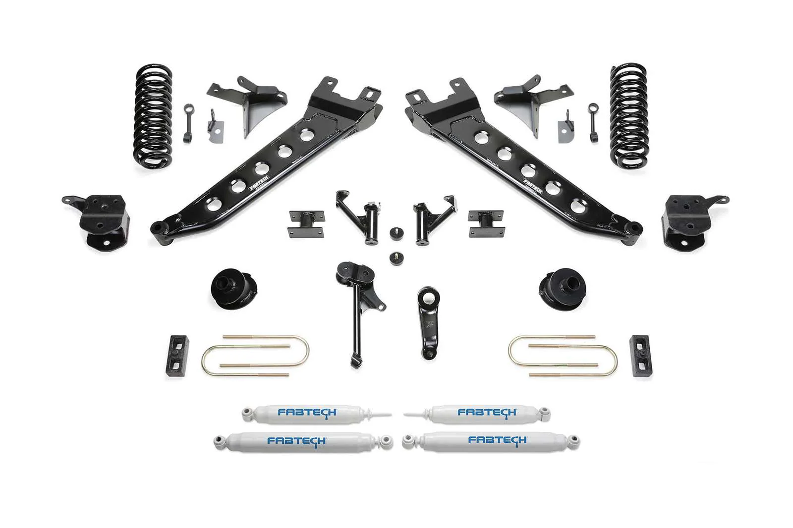 Fabtech 7" Radius Arm System w/Coil Springs & Performance Shocks Kit for 2010-2018 Ram 3500 4WD w/7.0" lift