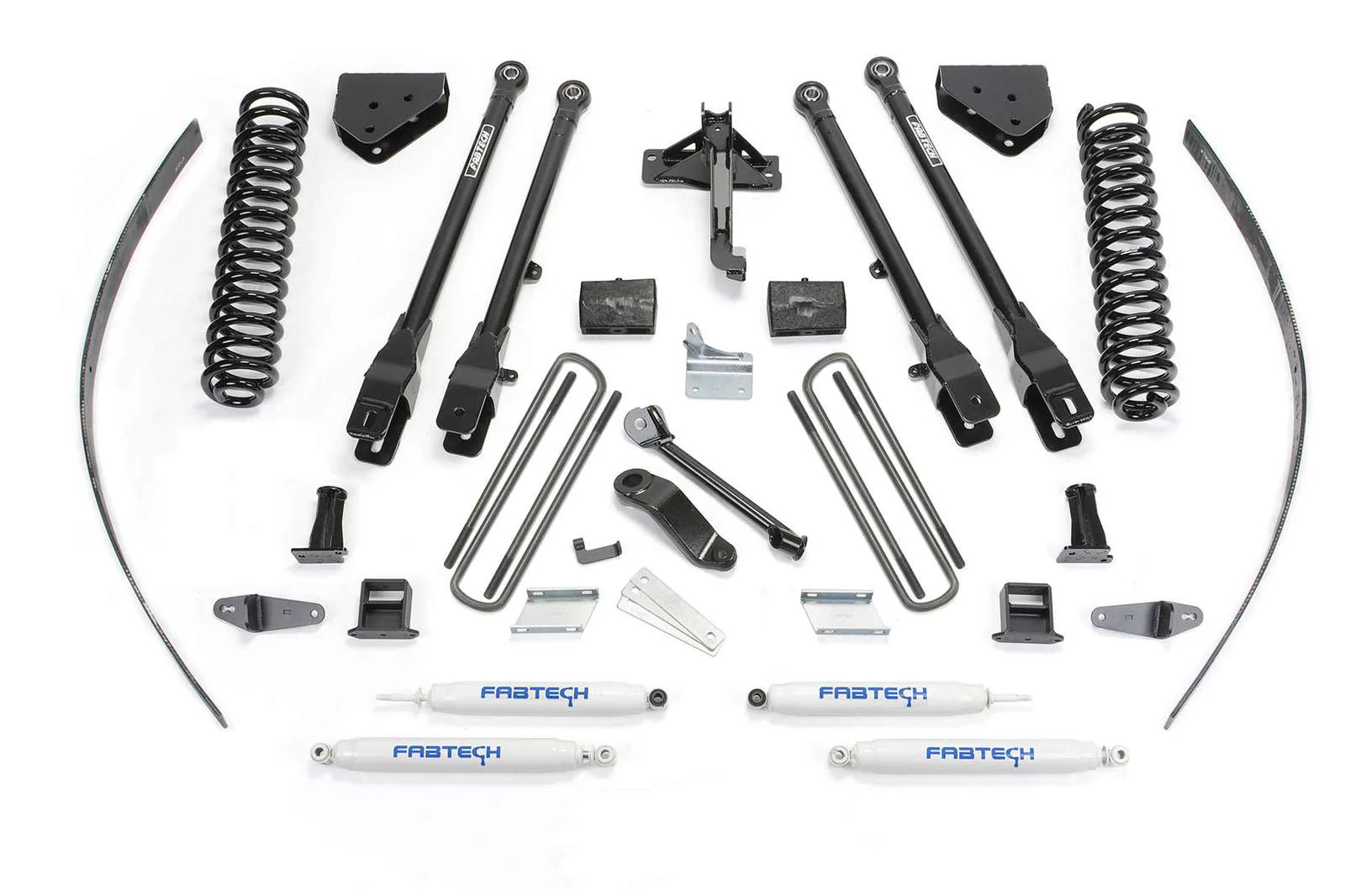 Fabtech 8" 4 Link System w/Performance Shocks Kit for 2008-2016 Ford F350 Super Duty 4WD w/8.0" lift w/Overload