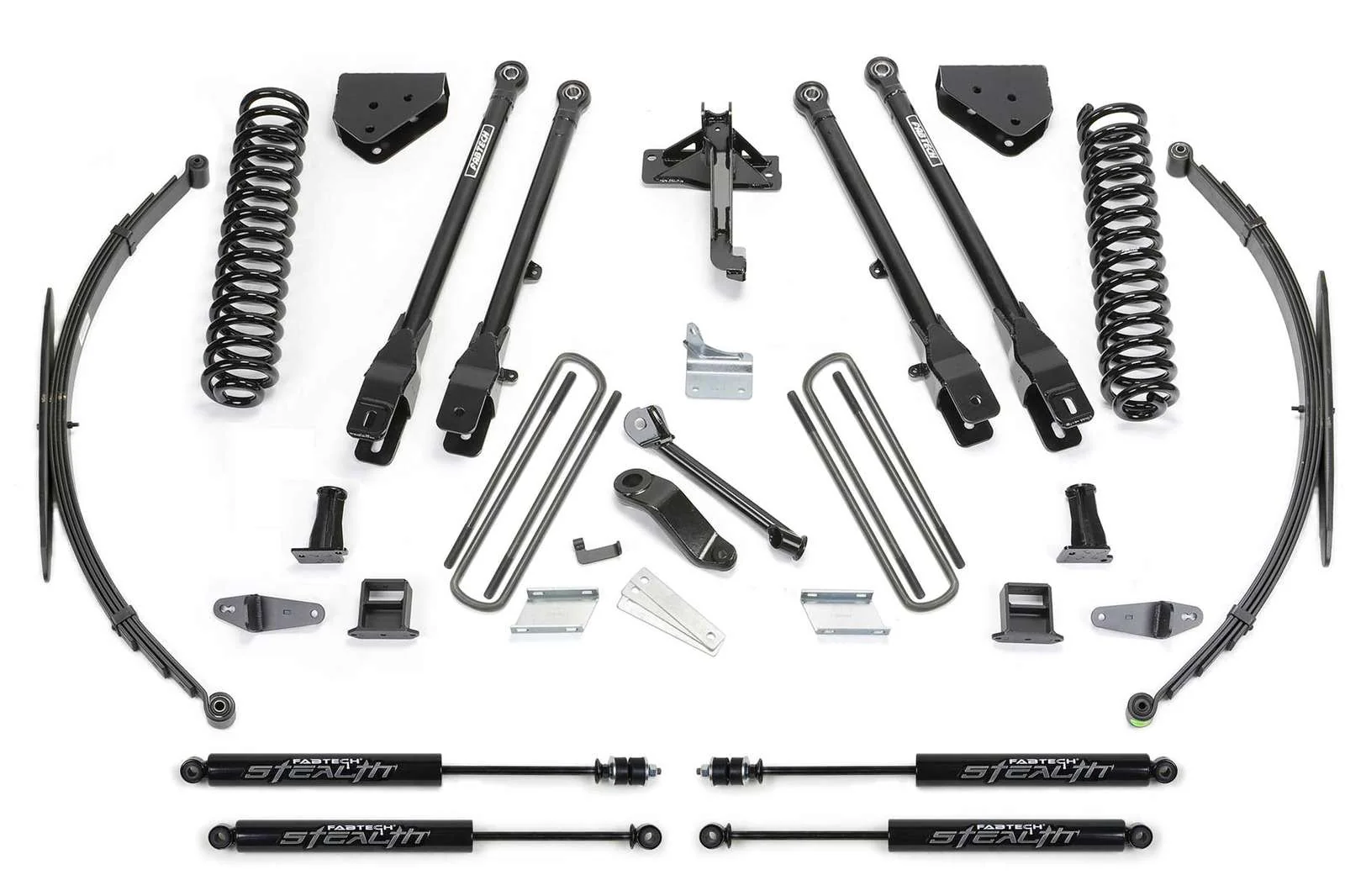 Fabtech 8" 4 Link System w/Stealth Shocks Kit for 2008-2016 Ford F250 Super Duty 4WD w/8.0" lift