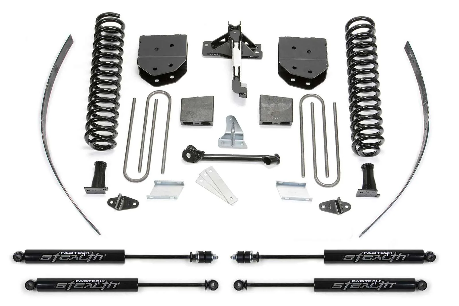 Fabtech 8" Basic System w/Stealth Shocks Kit for 2008-2016 Ford F250 Super Duty 4WD w/8.0" lift w/Overload