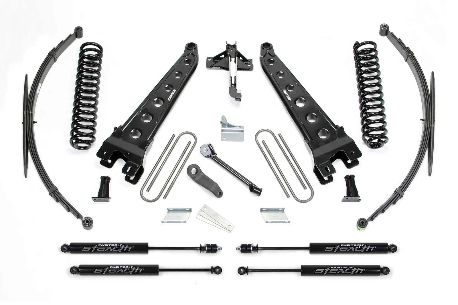 Fabtech 8" Radius Arm System w/Stealth Shocks Kit for 2008-2016 Ford F250 Super Duty 4WD w/8.0" lift