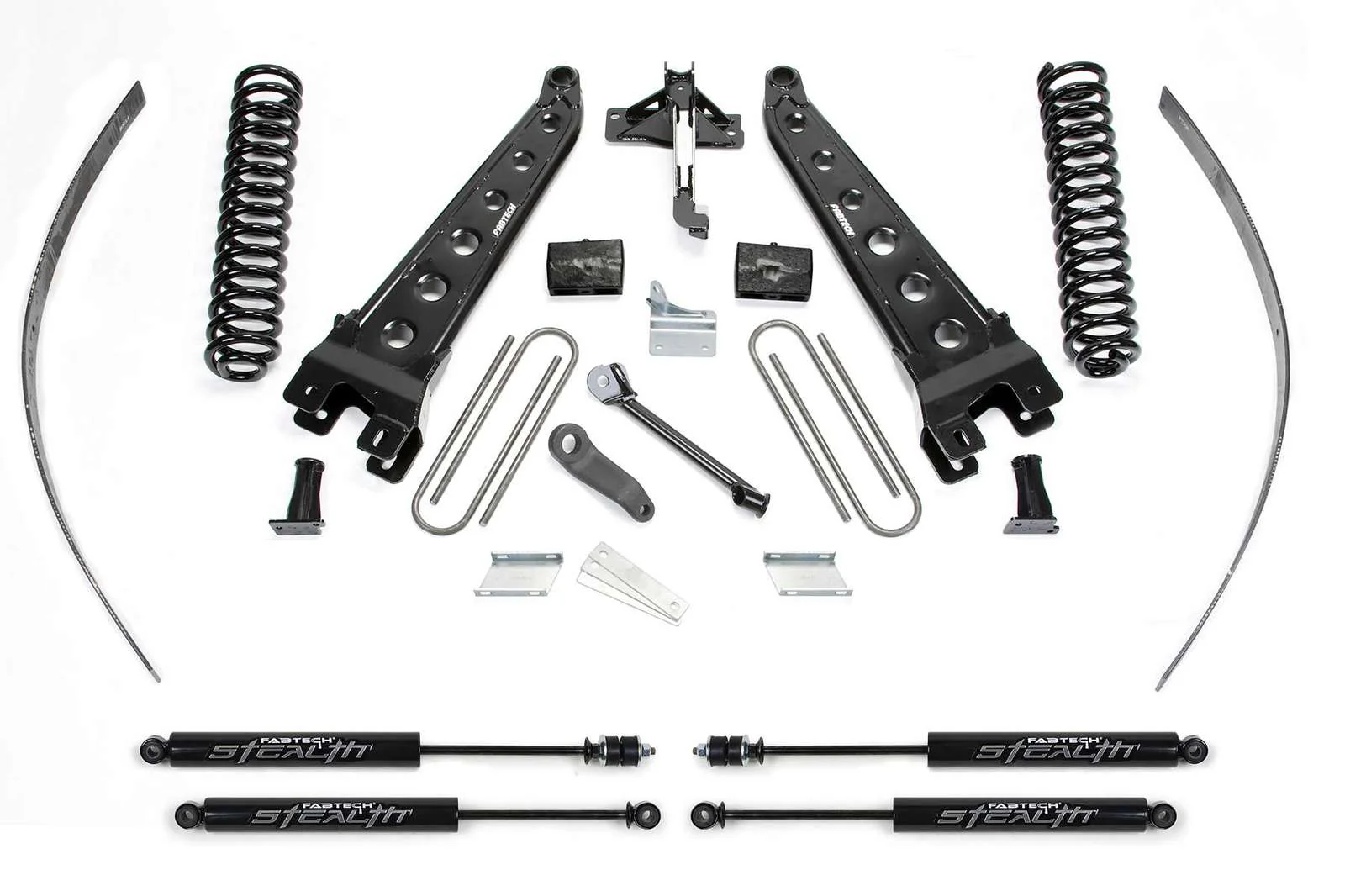 Fabtech 8" Radius Arm System w/Stealth Shocks Kit for 2008-2016 Ford F350 Super Duty 4WD w/8.0" lift