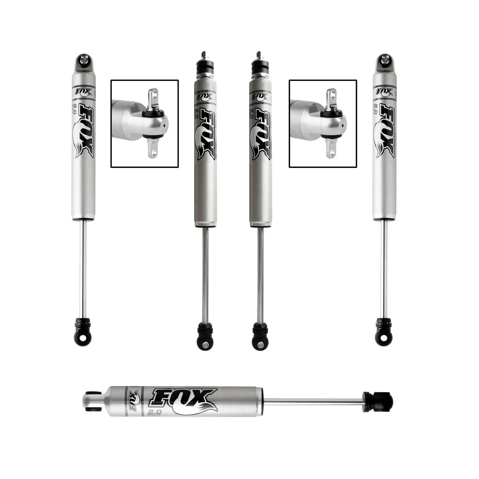 Fox 2.0 Performance Series Shocks & Steering Stabilizer Kit for 2007-2018 Jeep Wrangler JK 4WD - Image 2