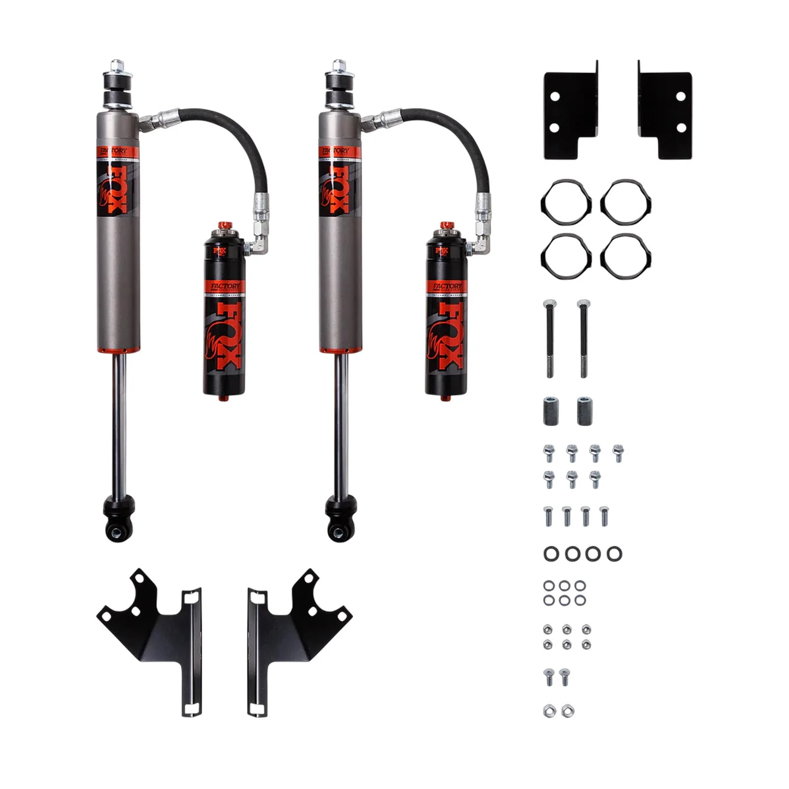 Fox 2.5 Factory Race Series Internal Bypass w/ Remote Reservoir DSC Shocks Front Pair for 2007-2018 Jeep Wrangler JK 4WD RWD w/2.5-4" lift - Image 2