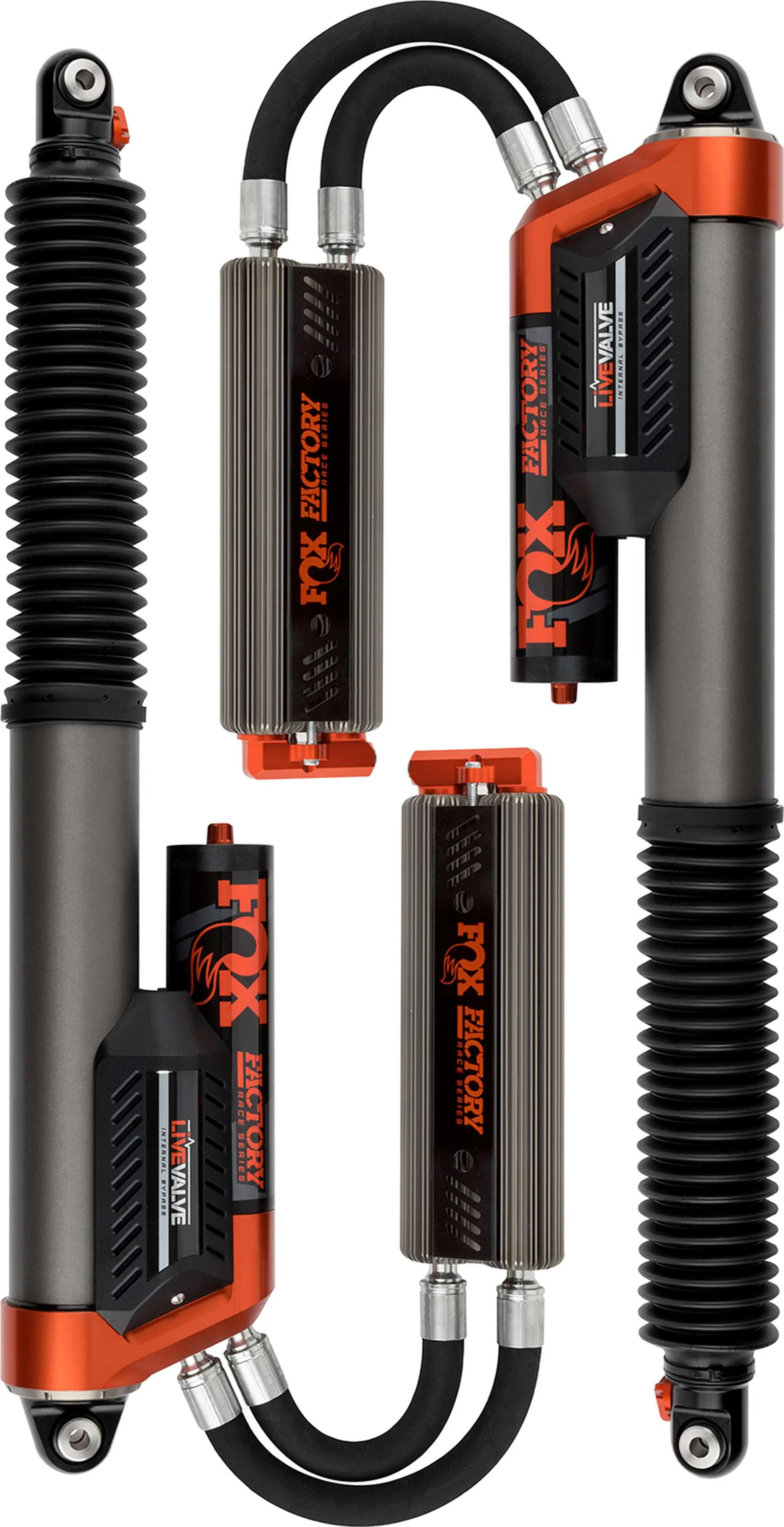 Fox 3.0 Factory Race Series Live Valve Internal Bypass Piggyback Shocks Rear Pair for 2019-2020 Ford F150