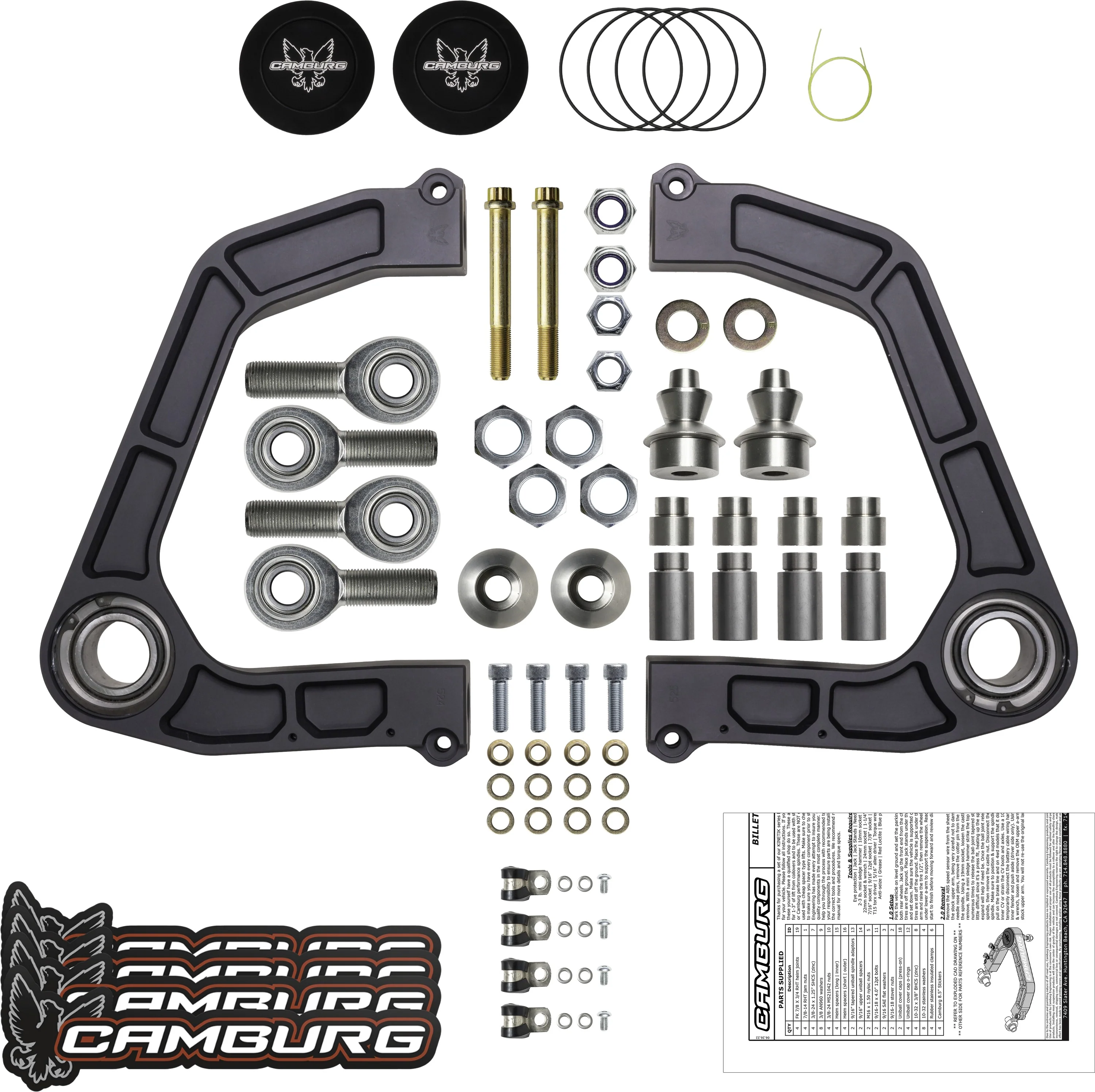 KINETIK V2 Performance Billet Uniball Upper Arms - Grey - Image 6