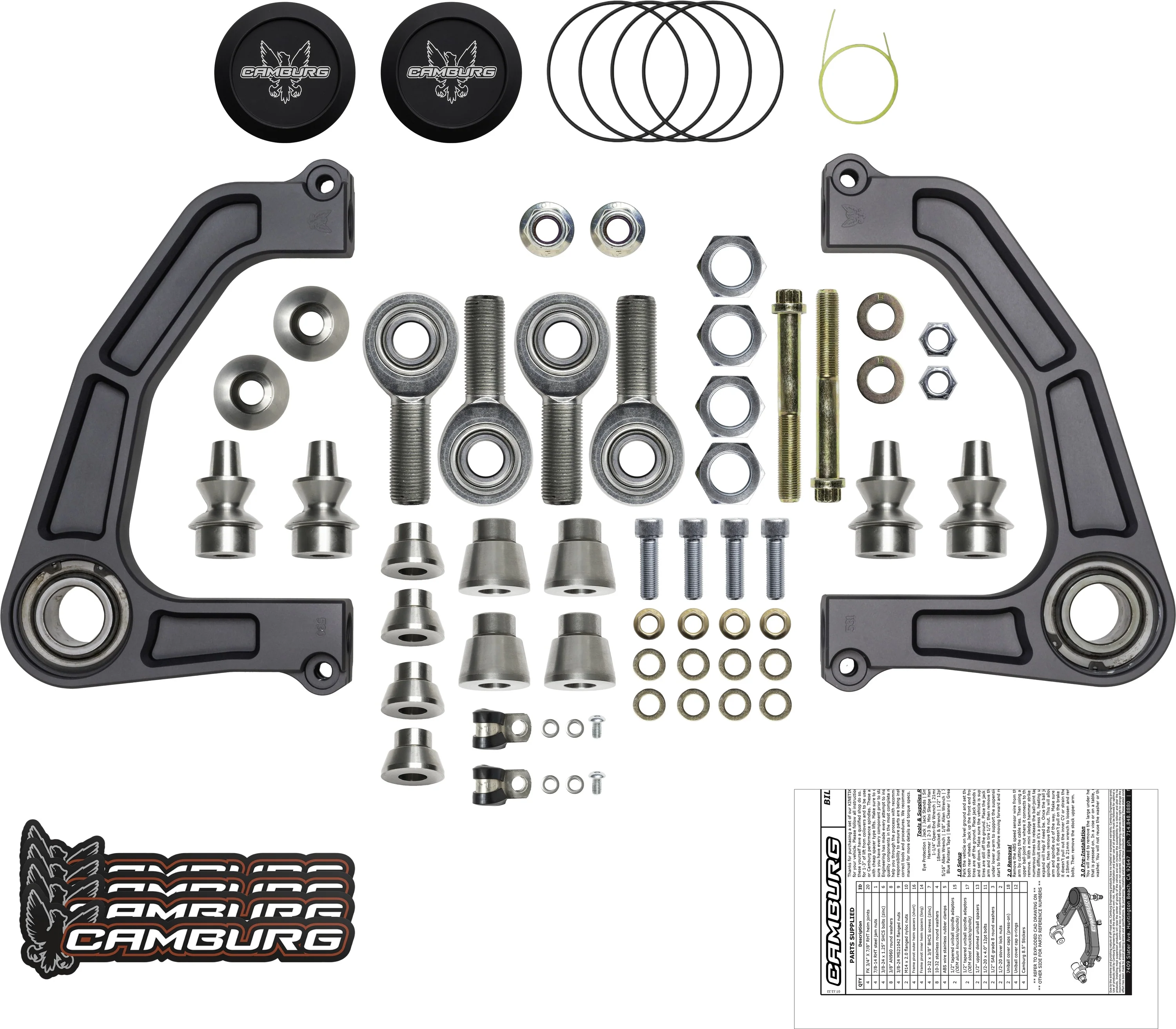 KINETIK V2 Performance Billet Uniball Upper Arms - Grey - Image 5