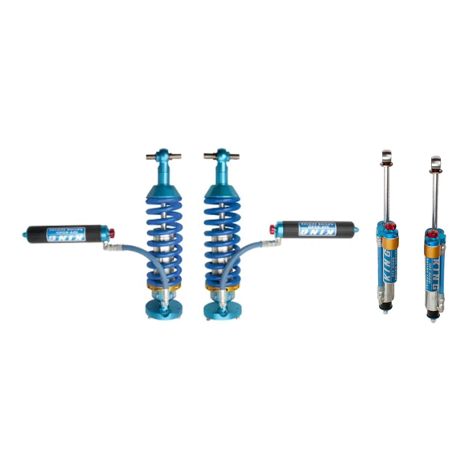 King Shocks 3.0 Performance Coilovers w/ Adjustable Remote Reservoir + Rear Adj Reservoir Shocks Set for 2019-2024 GMC Sierra 1500 AT4 4WD w/0-2.5" lift