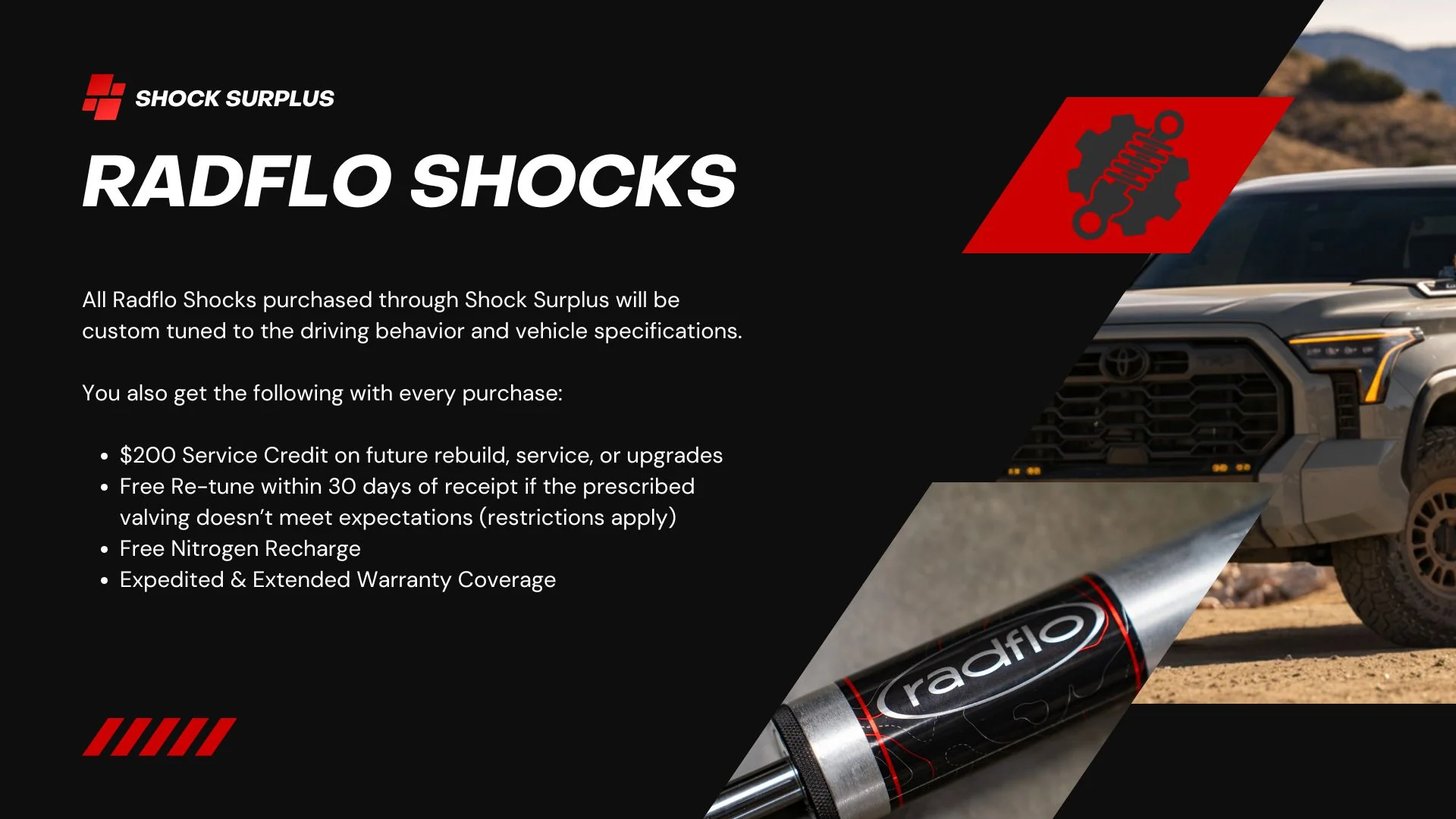 Radflo 2.5 600R Shocks Kit for 2024-2026 Toyota Tacoma - Image 3