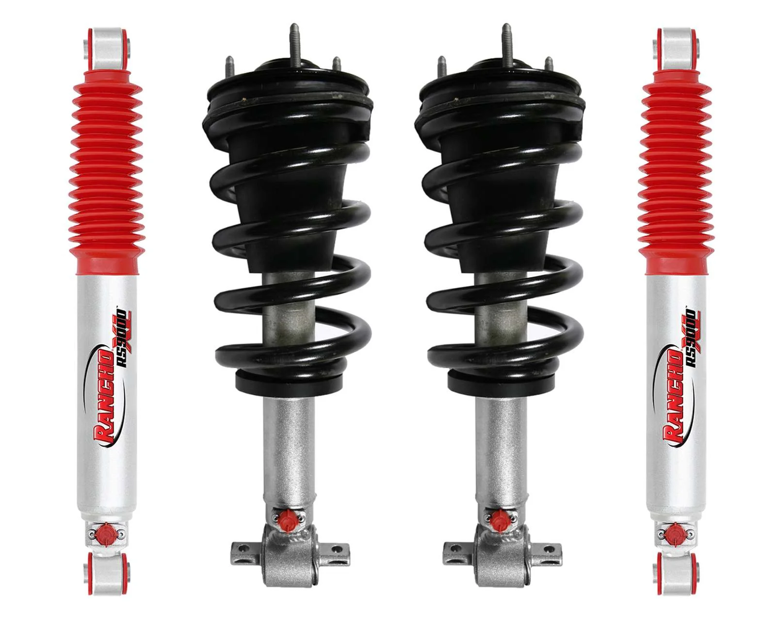 Rancho Quicklift Leveling Strut + RS9000XL Adjustable Shocks Set for 2014-2018 GMC Sierra 1500 RWD w/2" lift