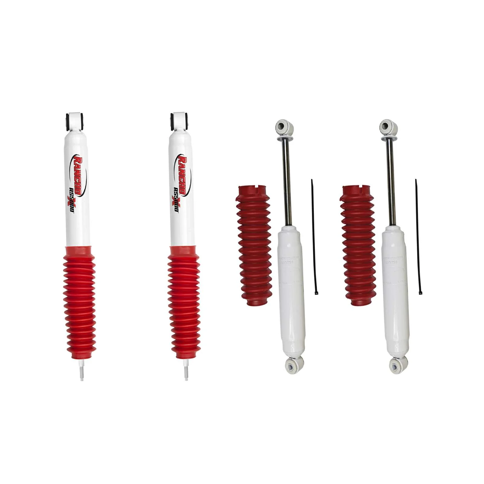 Rancho RS5000X Gas Shocks Set for 1993-1998 Jeep Grand Cherokee 4WD RWD w/0" lift